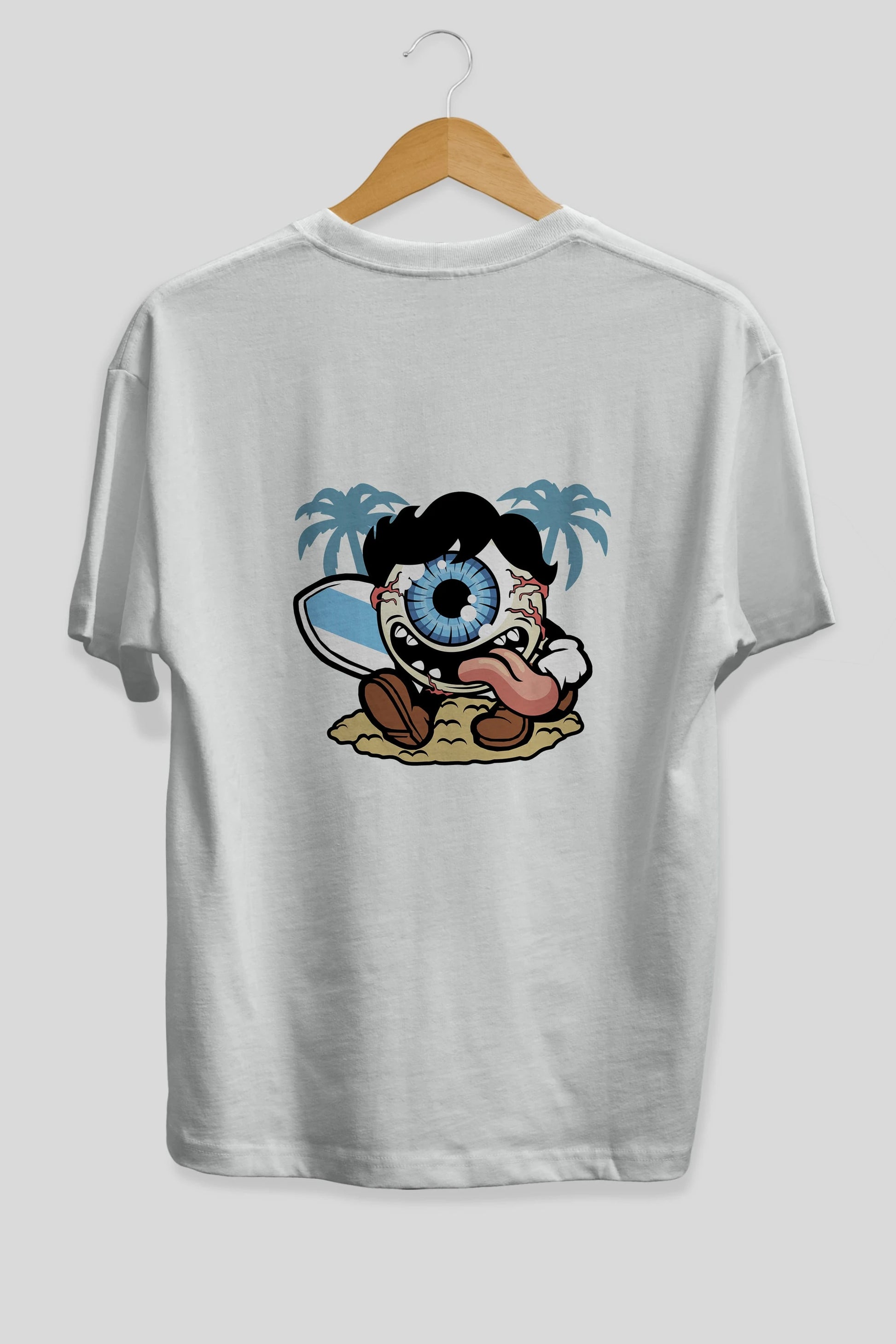 Eye Ball Surfer Arka Baskılı Oversize t-shirt Erkek Kadın Unisex %100 Pamuk tişort