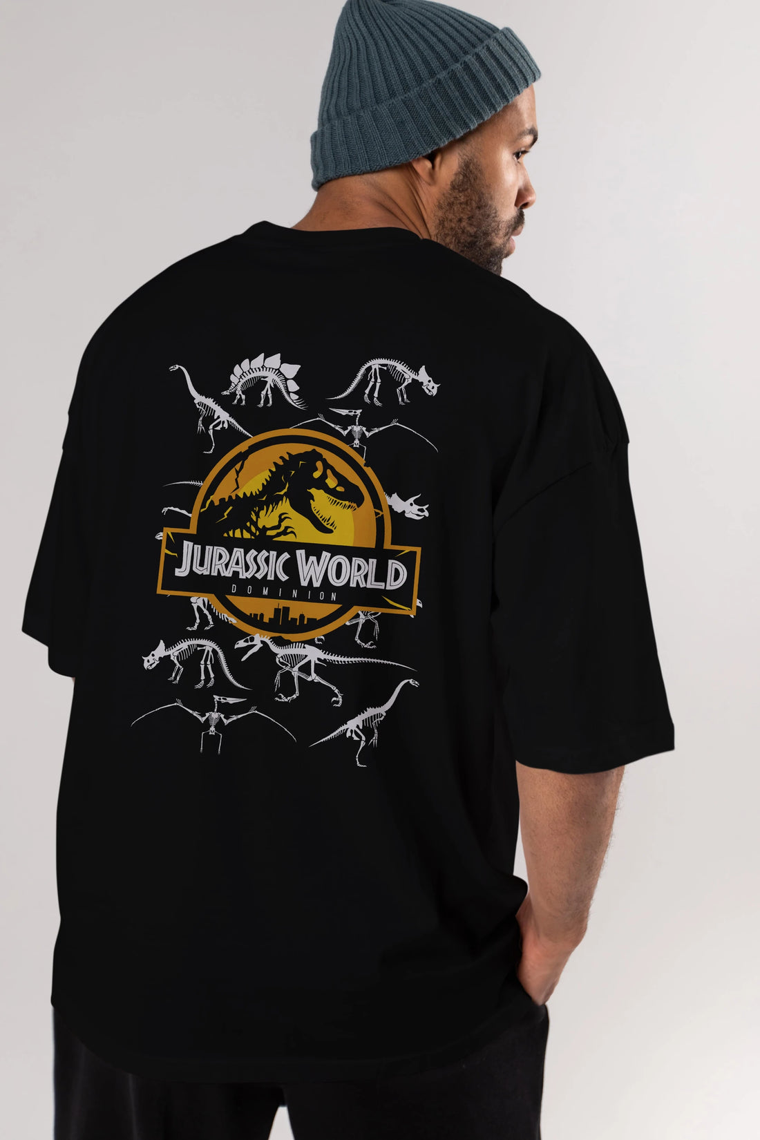 Jurassic Park (5) Arka Baskılı Oversize t-shirt Erkek Kadın Unisex %100 Pamuk Bisiklet Yaka tişort