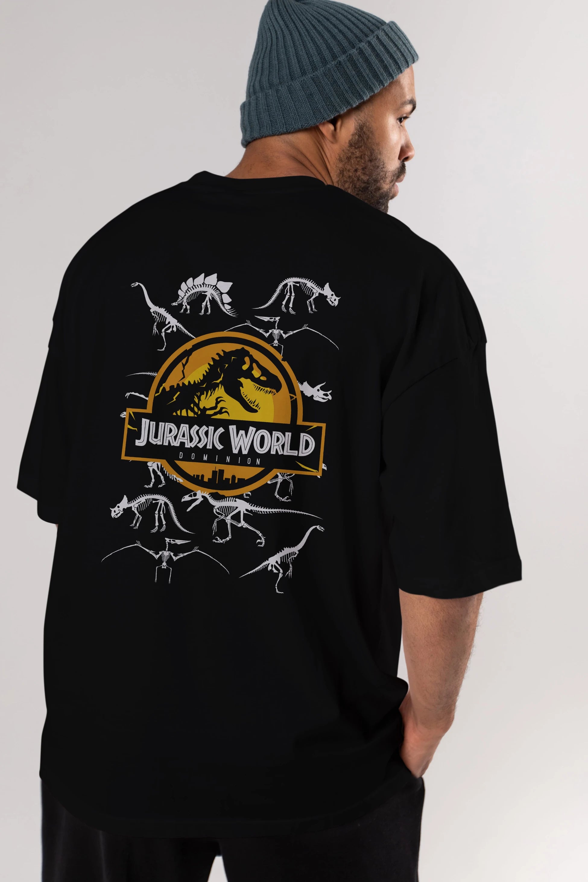 Jurassic Park (5) Arka Baskılı Oversize t-shirt Erkek Kadın Unisex %100 Pamuk Bisiklet Yaka tişort