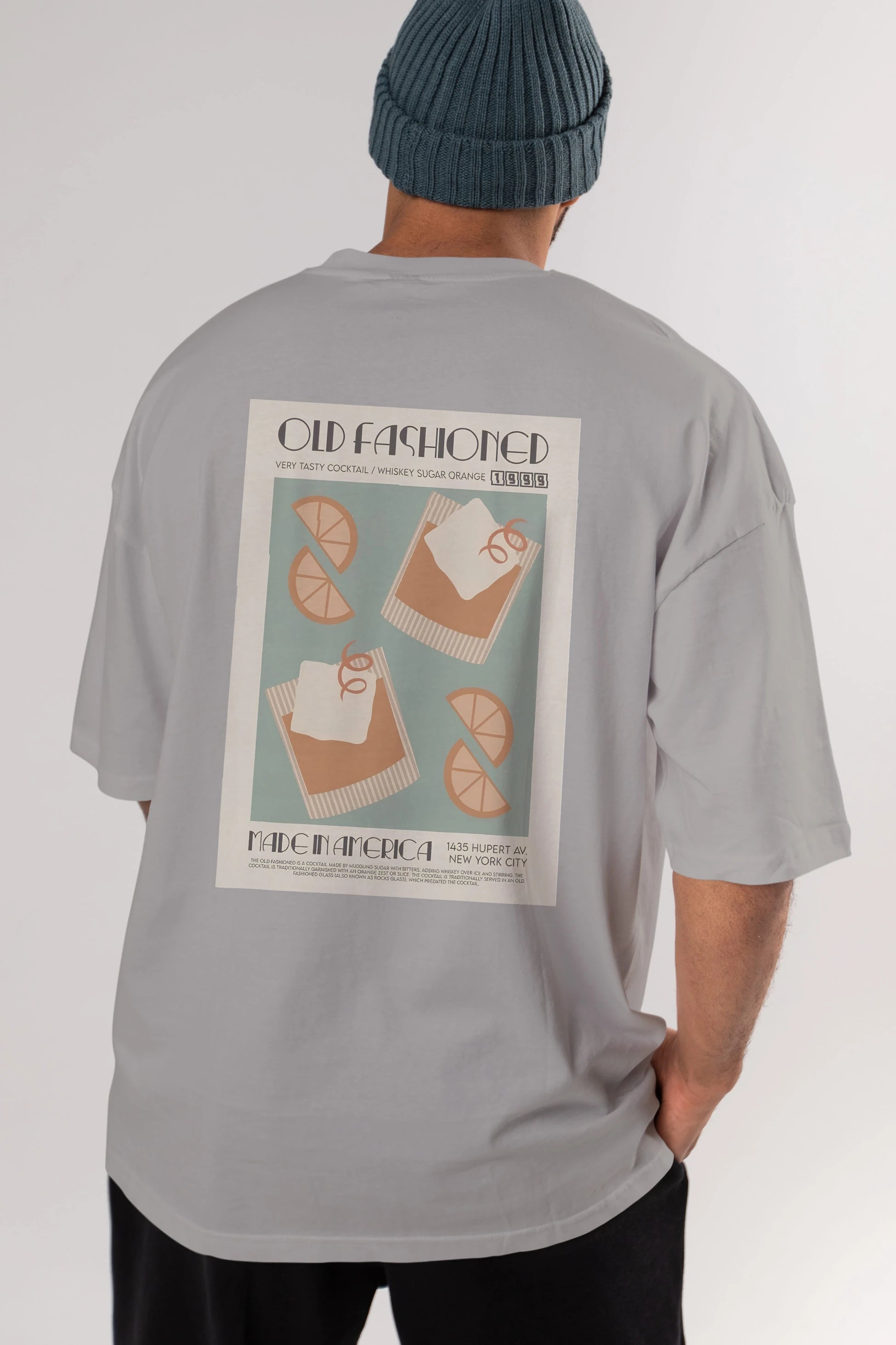 Old Fashioned 2 Arka Baskılı Oversize t-shirt Erkek Kadın Unisex %100 Pamuk Bisiklet Yaka tişort