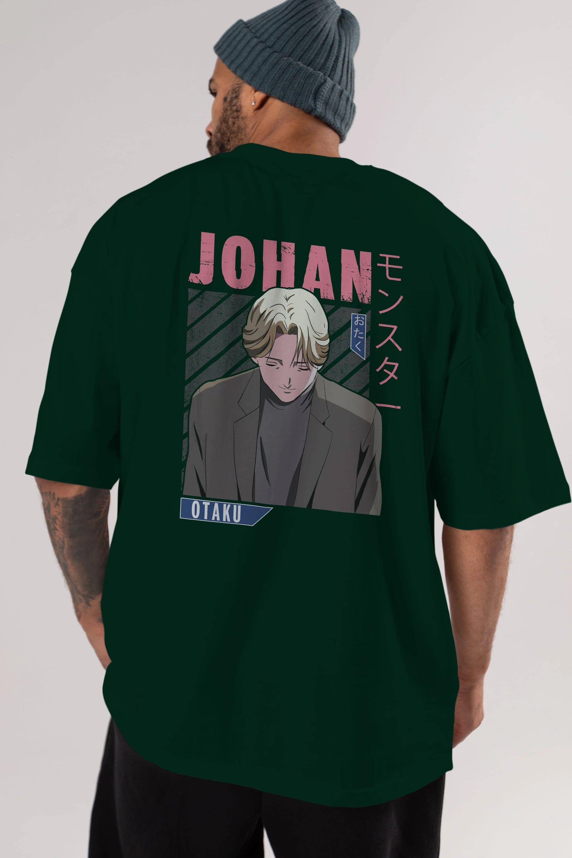Johan Liebert MONSTER Anime Arka Baskılı Oversize t-shirt Erkek Kadın Unisex