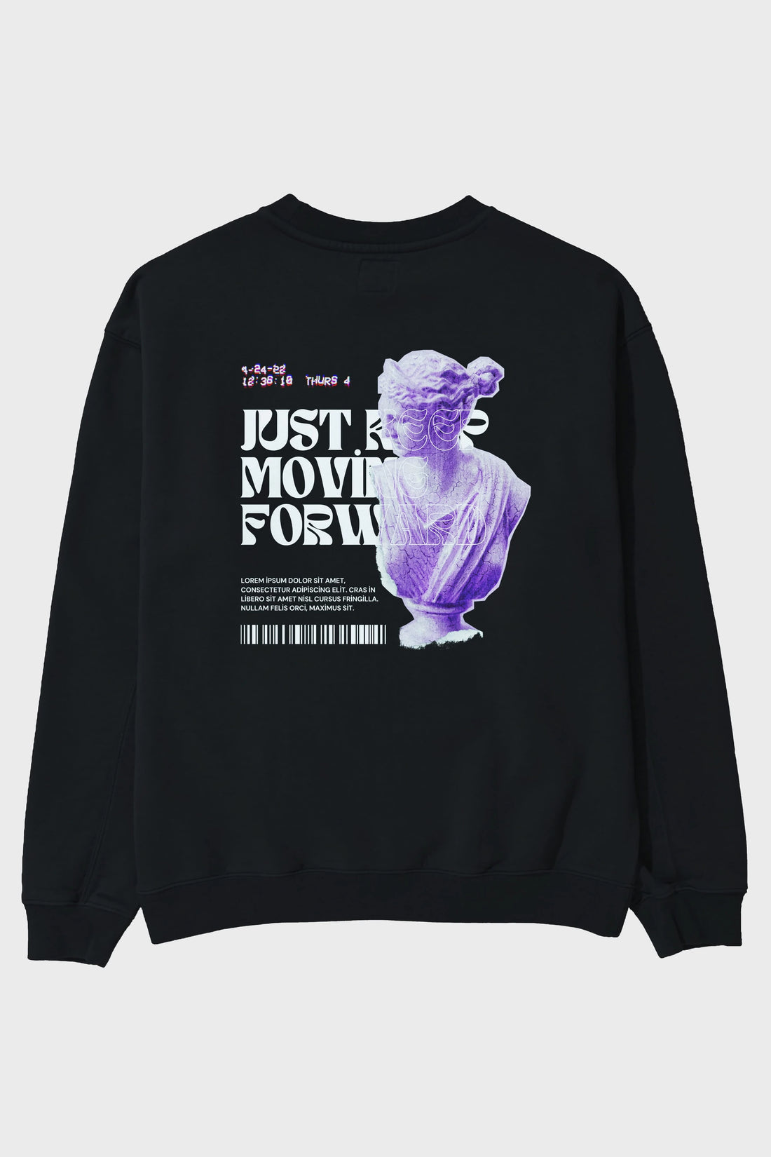 Just Keep Moving Forward Yazılı Arka Baskılı Oversize Sweatshirt Erkek Kadın Unisex