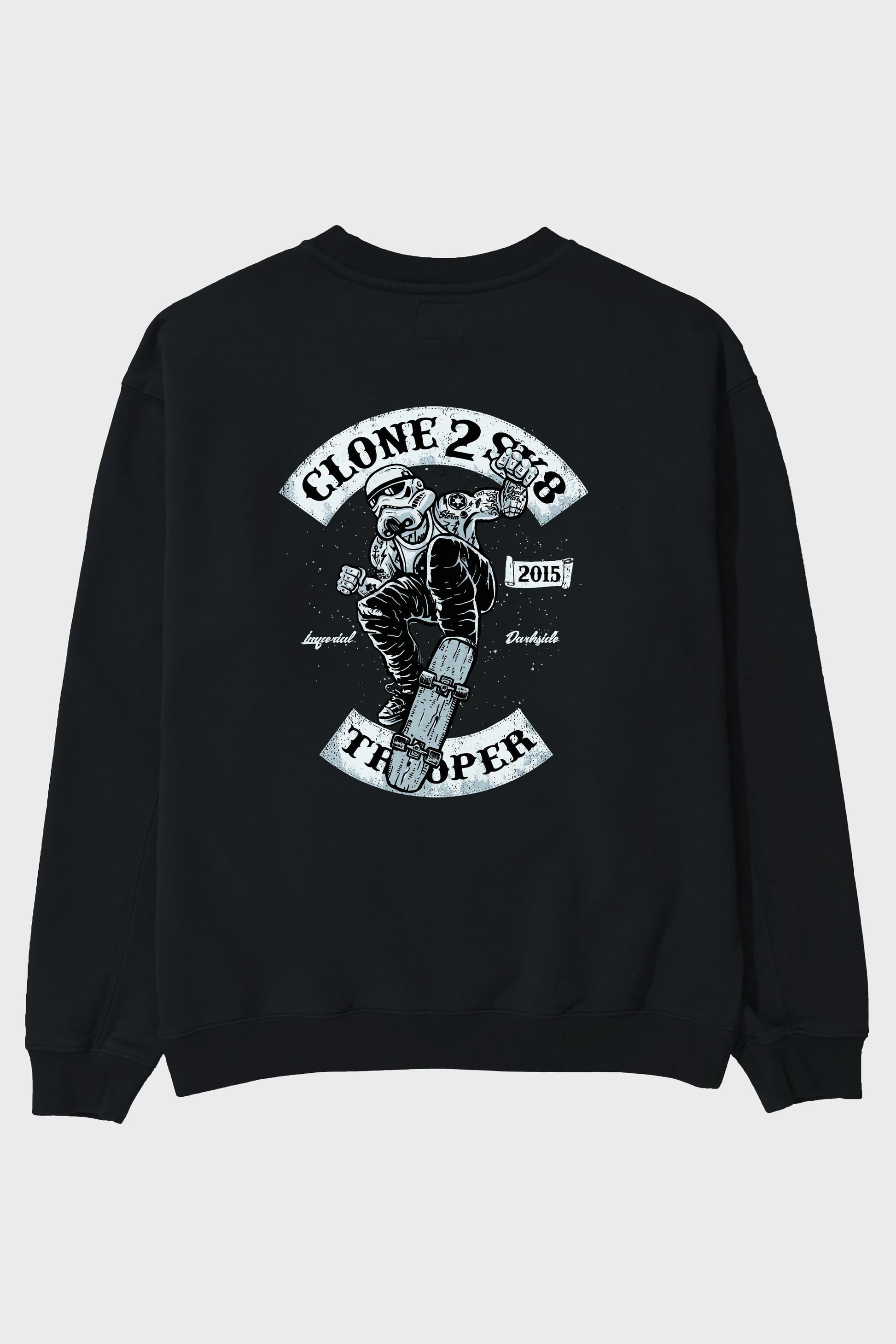 Clone 2 Sk8 Arka Baskılı Oversize Sweatshirt Erkek Kadın Unisex