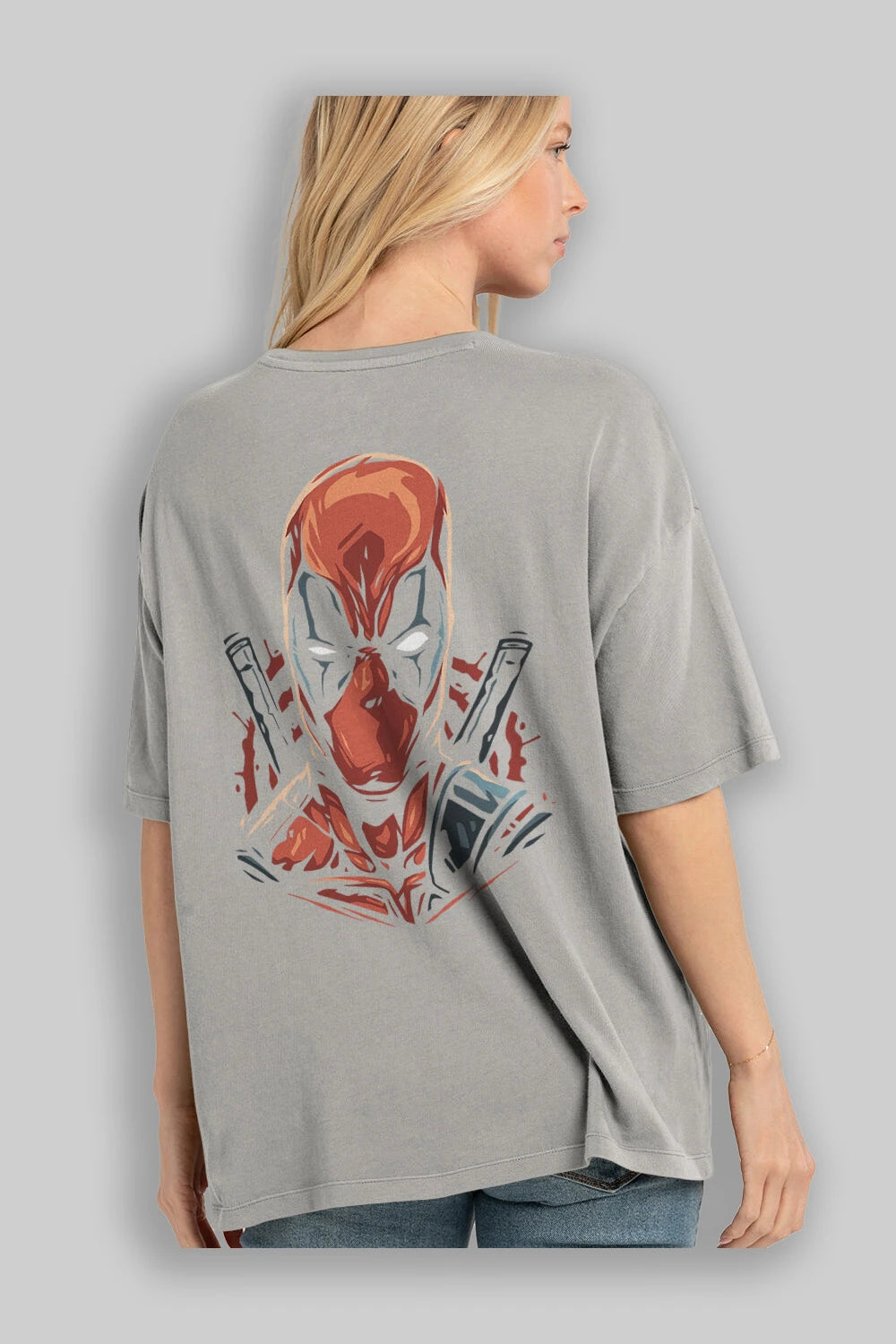 Deadpool (10) Arka Baskılı Oversize t-shirt Erkek Kadın Unisex %100 Pamuk Bisiklet Yaka tişort
