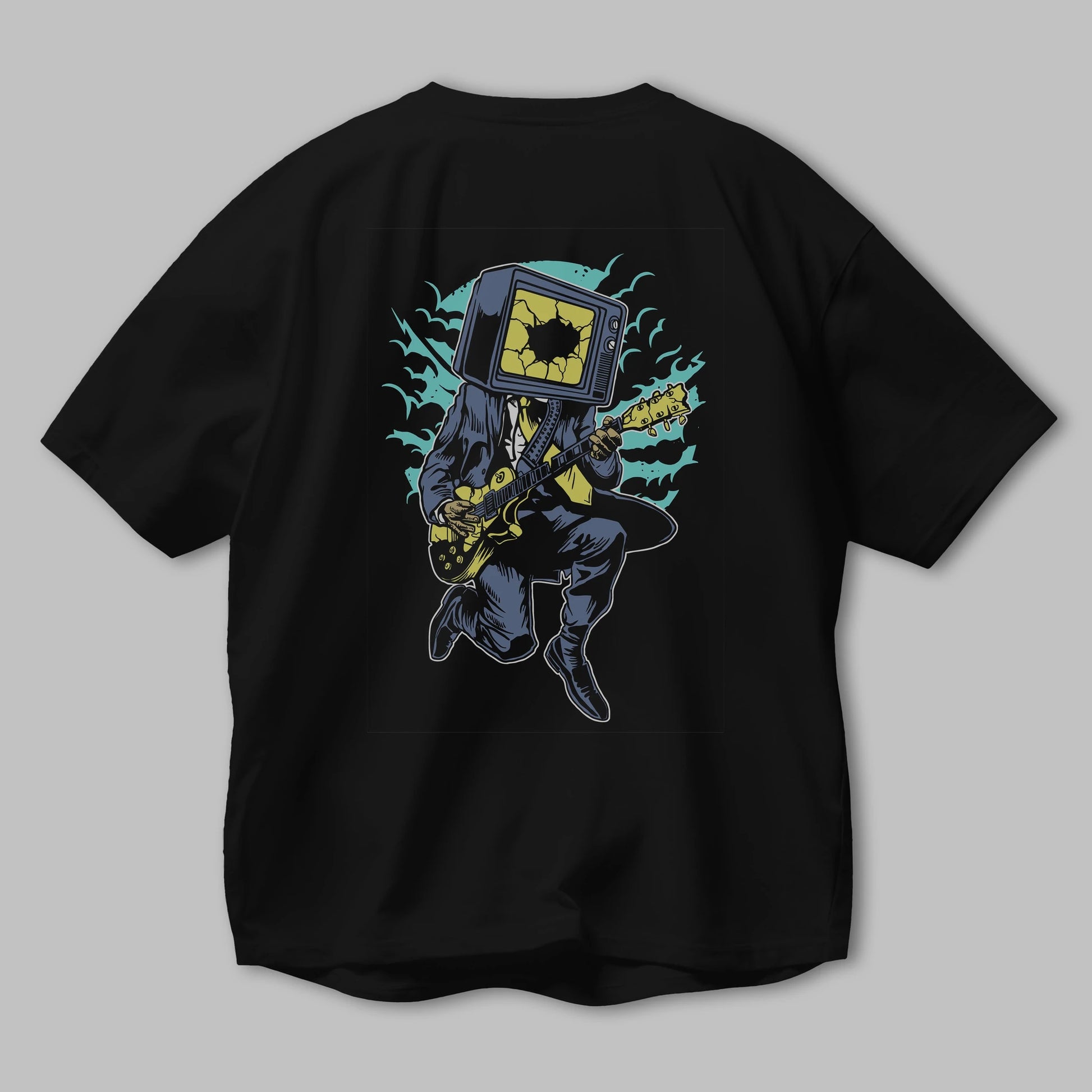 Death Rock Arka Baskılı Oversize t-shirt Erkek Kadın Unisex %100 Pamuk