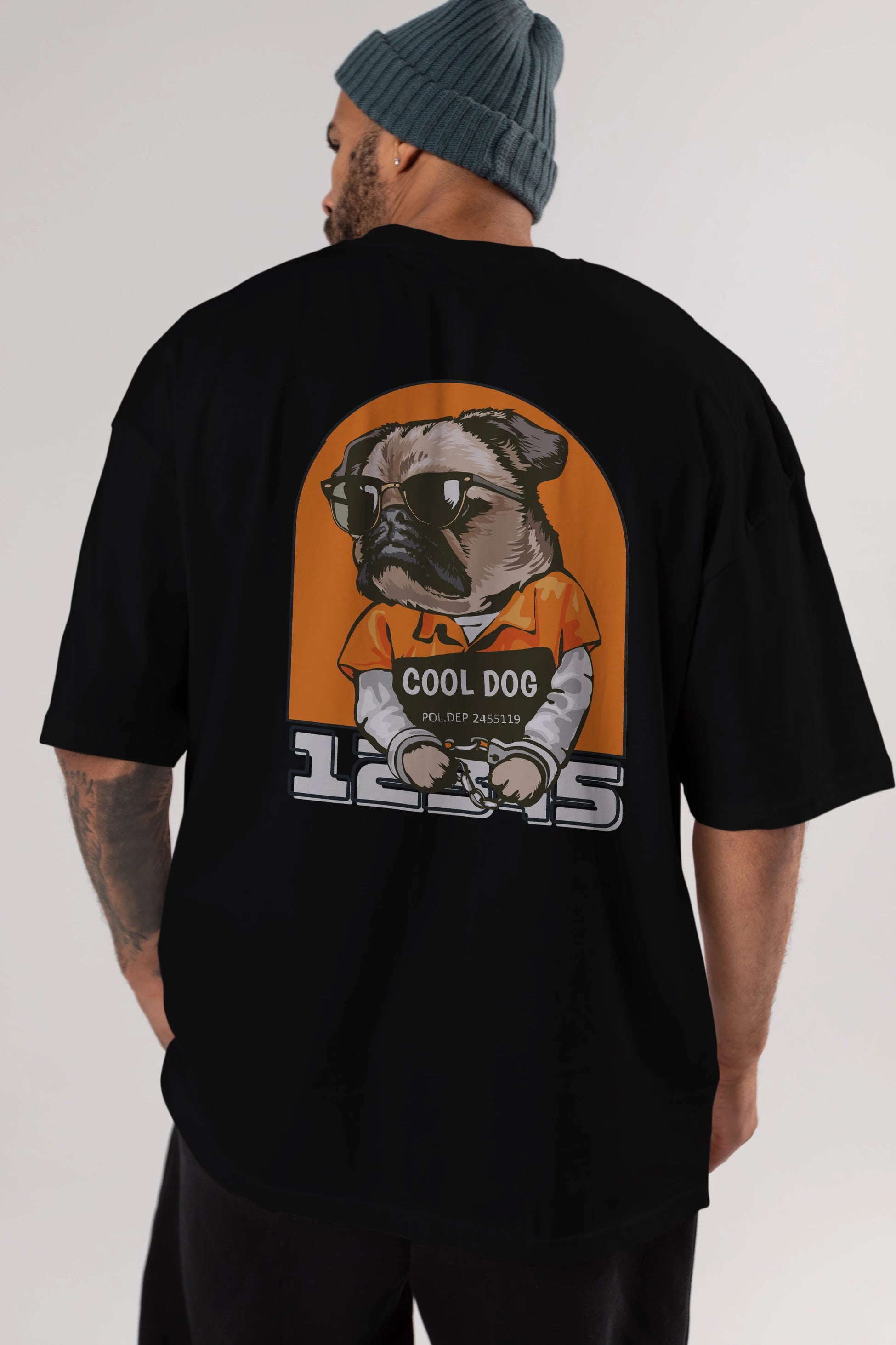 Cool Dog Arka Baskılı Oversize t-shirt Erkek Kadın Unisex