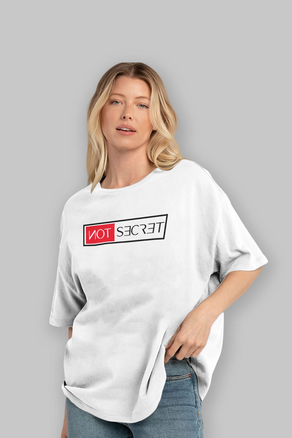 Not Secret Ön Baskılı Oversize t-shirt %100 pamuk Erkek Kadın Unisex