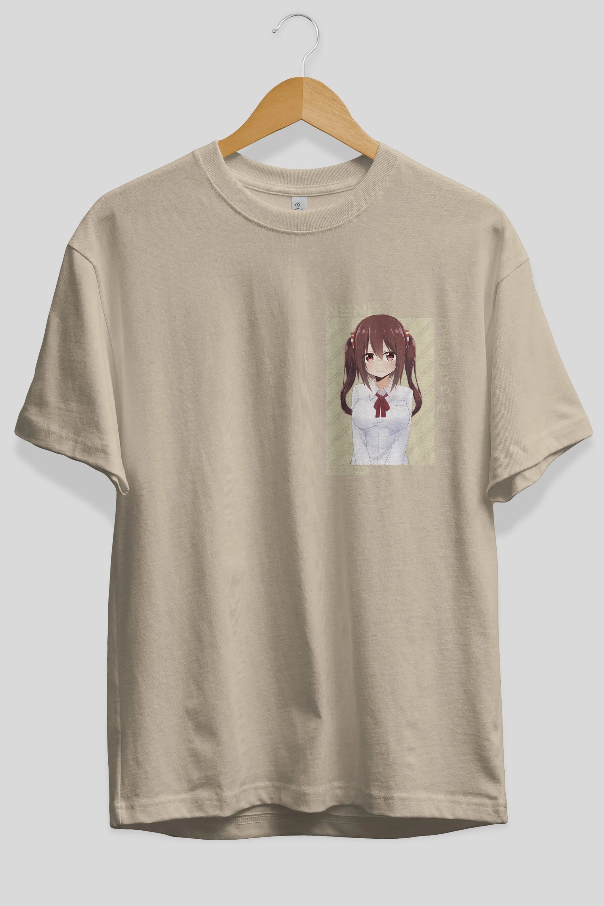 Nene Ebina 1 Ön Sol Baskılı Oversize t-shirt Erkek Kadın Unisex %100 Pamuk Bisiklet Yaka tişort
