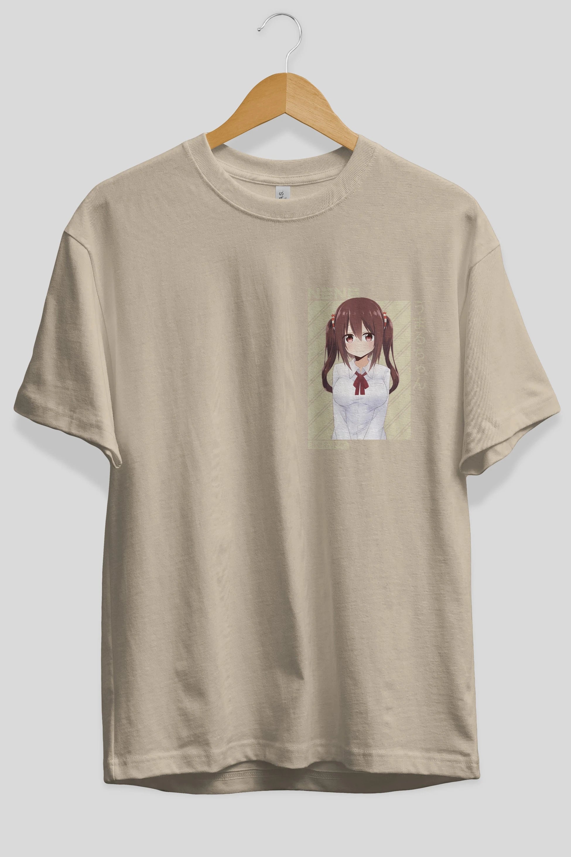 Nene Ebina 1 Ön Sol Baskılı Oversize t-shirt Erkek Kadın Unisex %100 Pamuk Bisiklet Yaka tişort