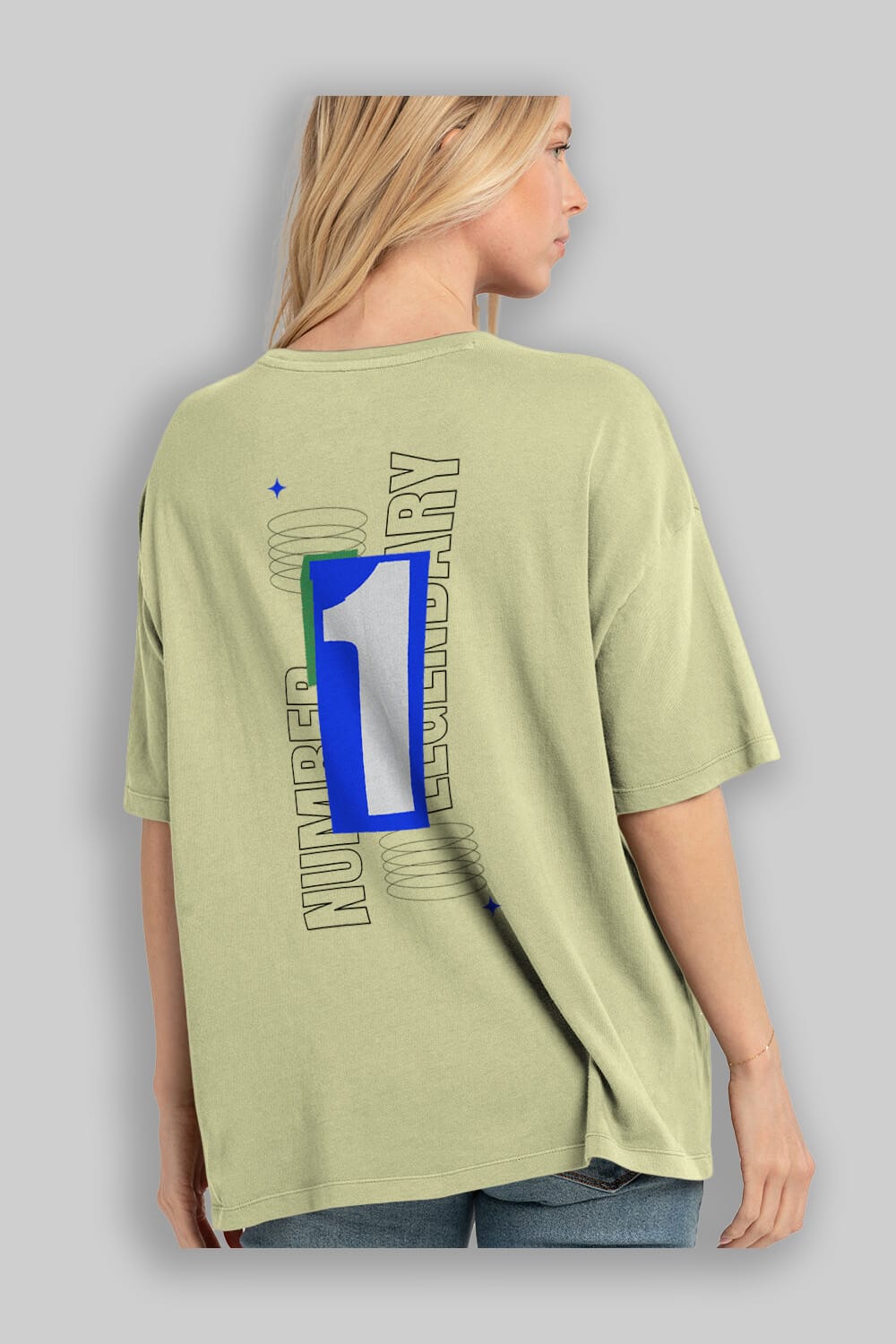 Number 1 Yazılı Arka Baskılı Oversize t-shirt Erkek Kadın Unisex