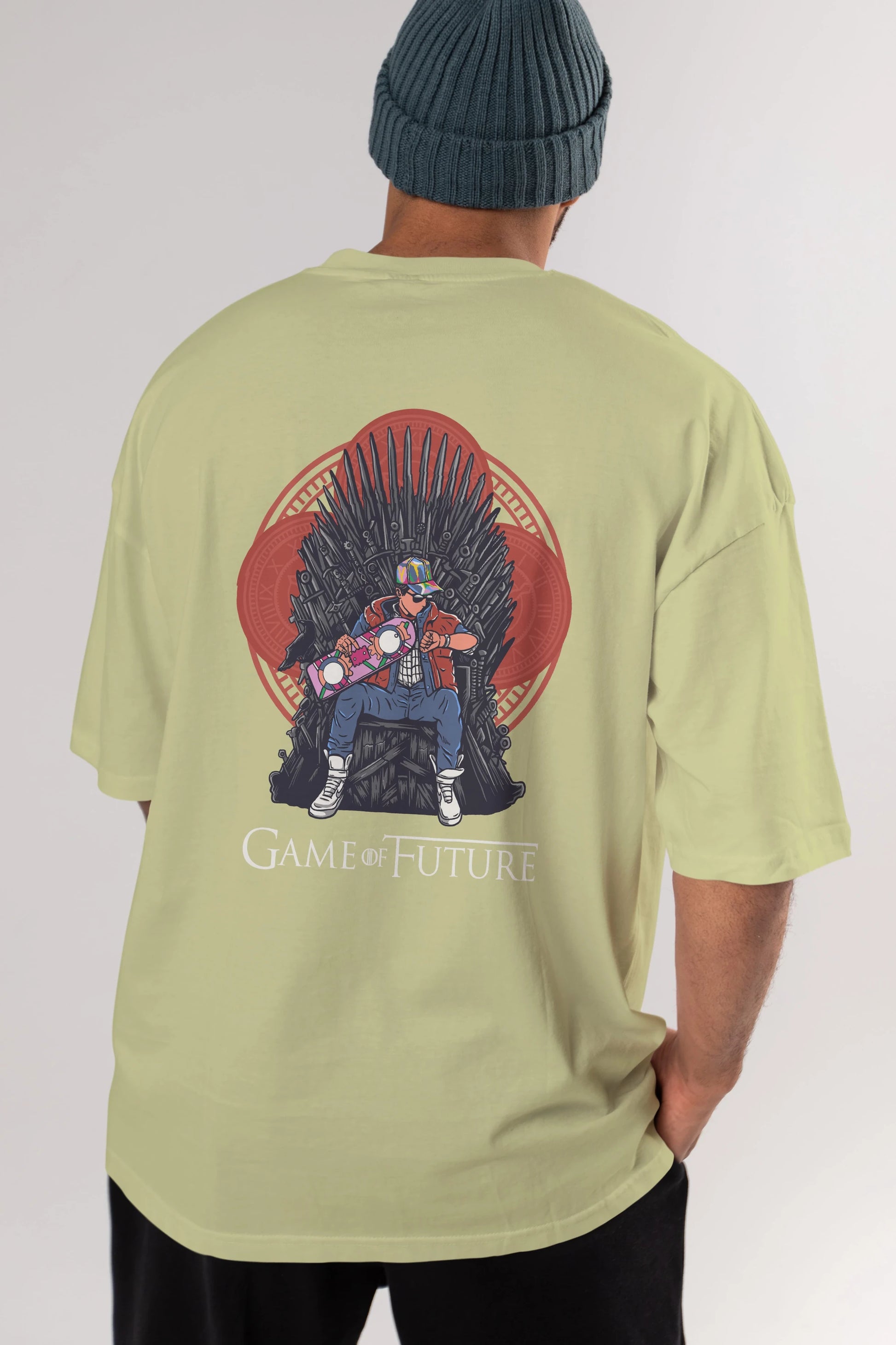 Game Of Future Arka Baskılı Oversize t-shirt Erkek Kadın Unisex %100 Pamuk