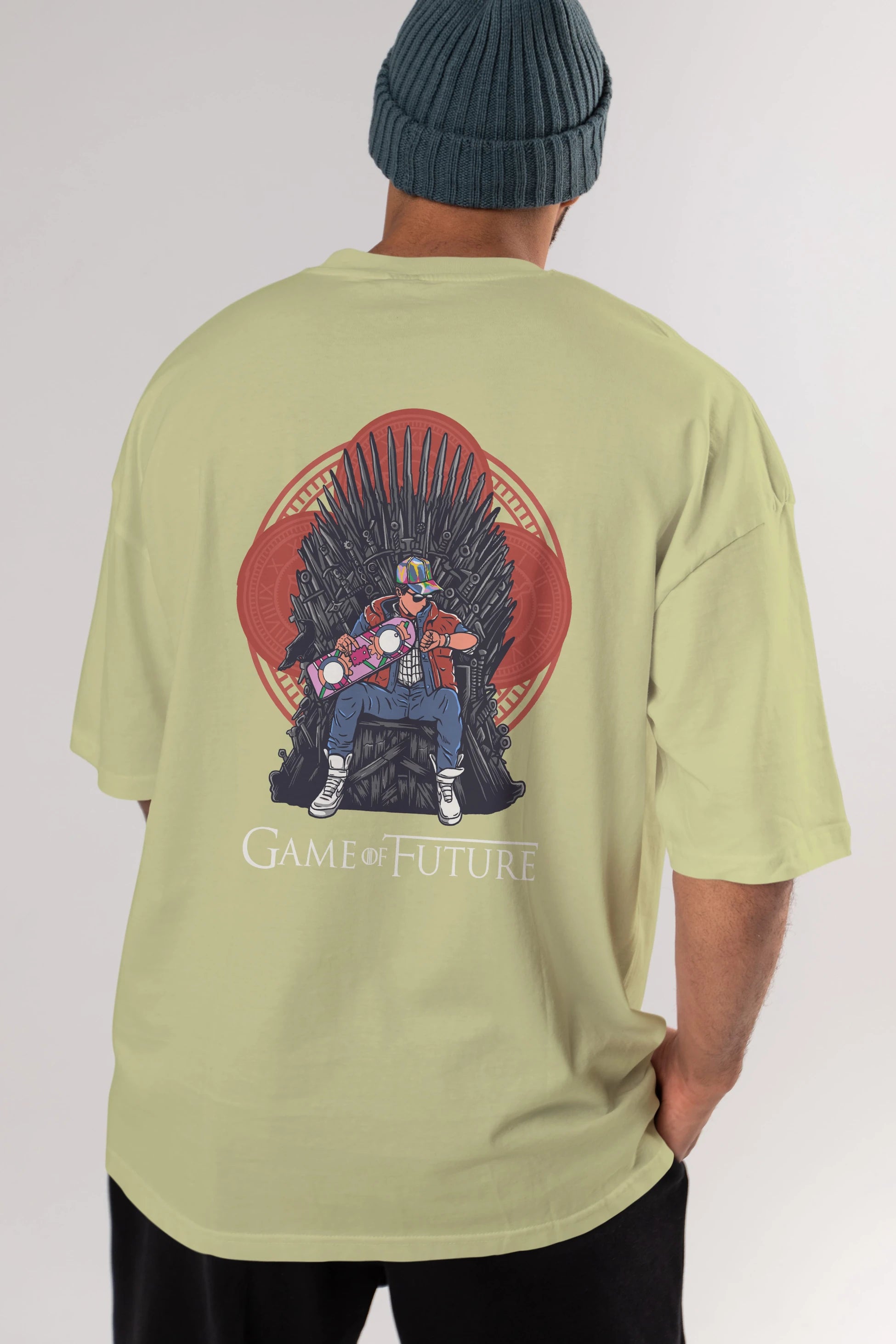 Game Of Future Arka Baskılı Oversize t-shirt Erkek Kadın Unisex %100 Pamuk