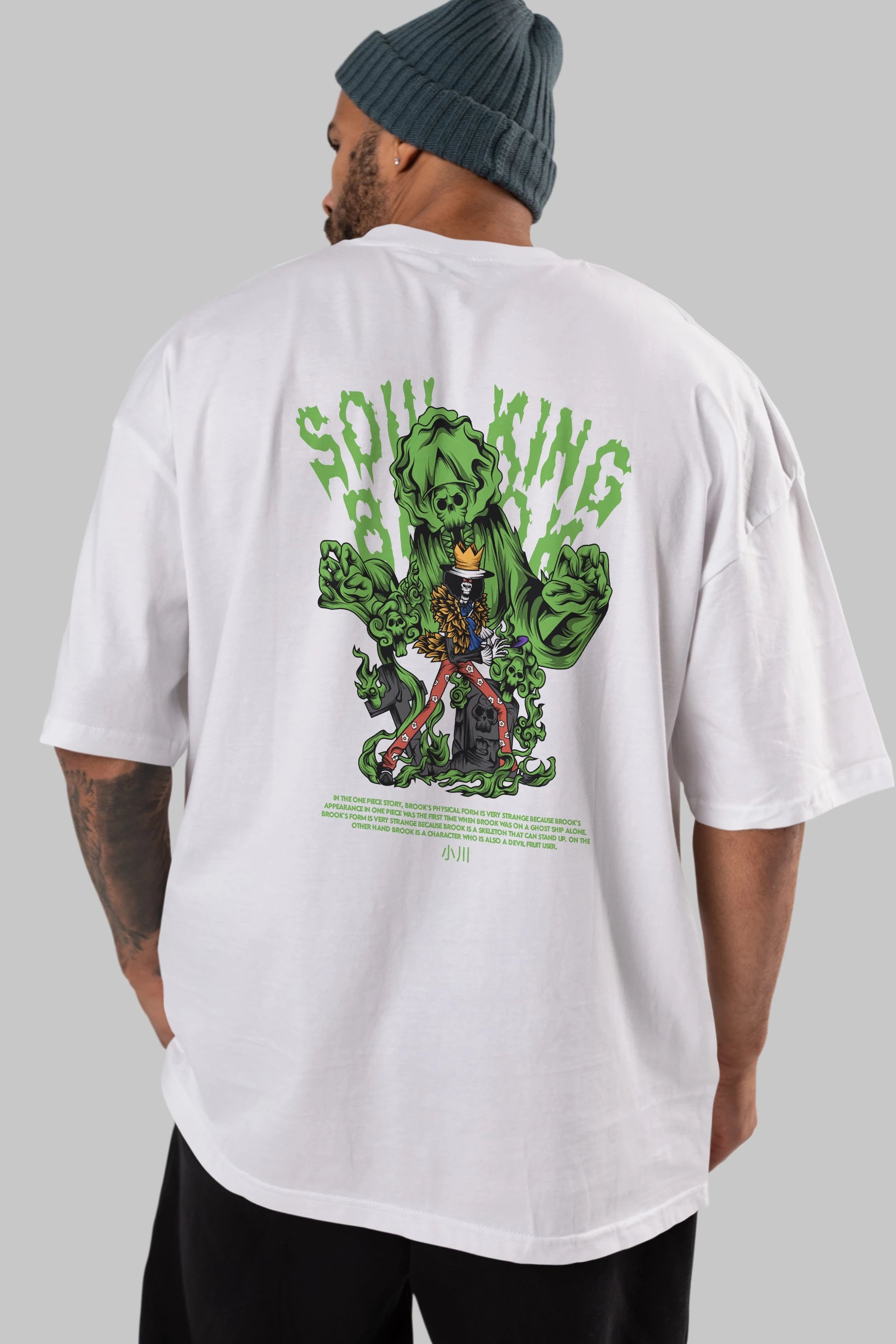 Soul King Brook Anime Arka Baskılı Oversize t-shirt Erkek Kadın Unisex