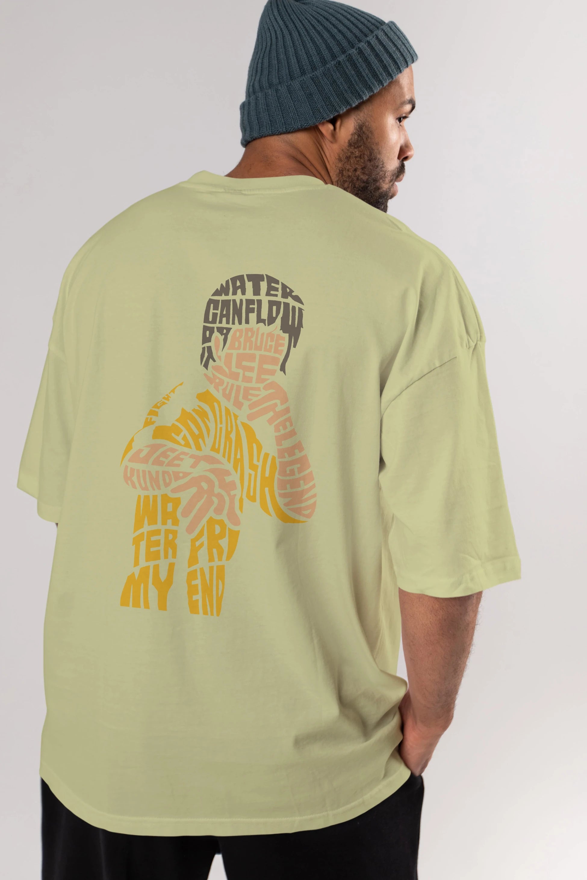 Bruce Lee Arka Baskılı Oversize t-shirt %100 pamuk Erkek Kadın Unisex