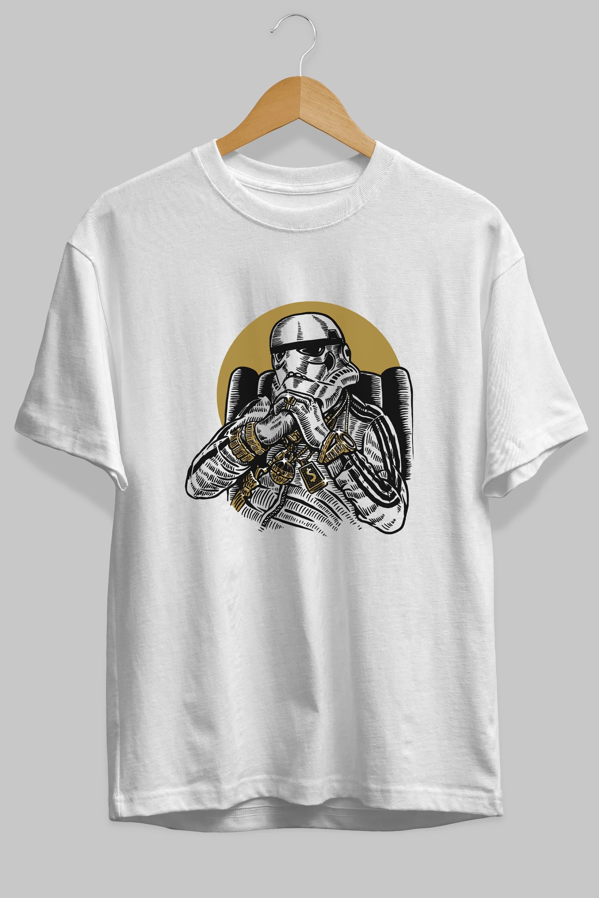 Trooper Dee Jay Ön Baskılı Oversize t-shirt Erkek Kadın Unisex %100 Pamuk tişort