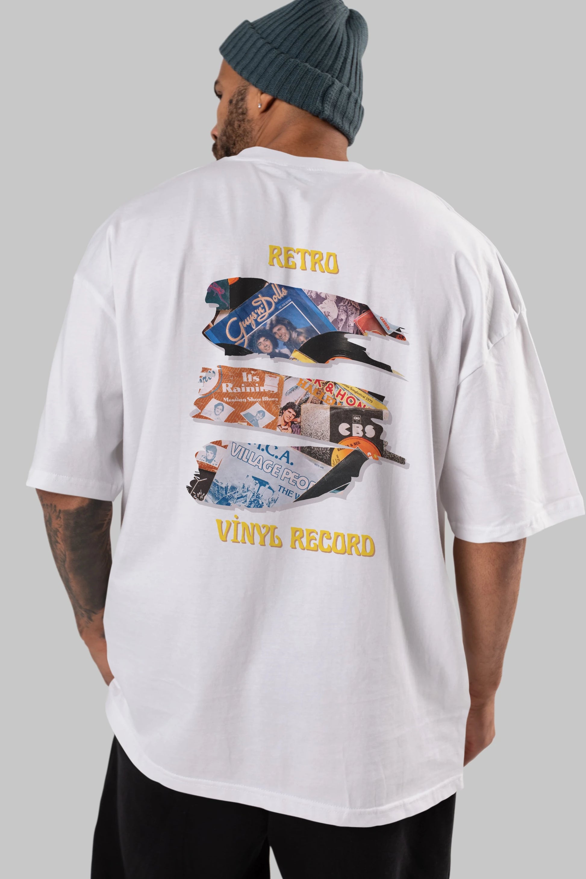 Retro Design Arka Baskılı Oversize t-shirt Erkek Kadın Unisex