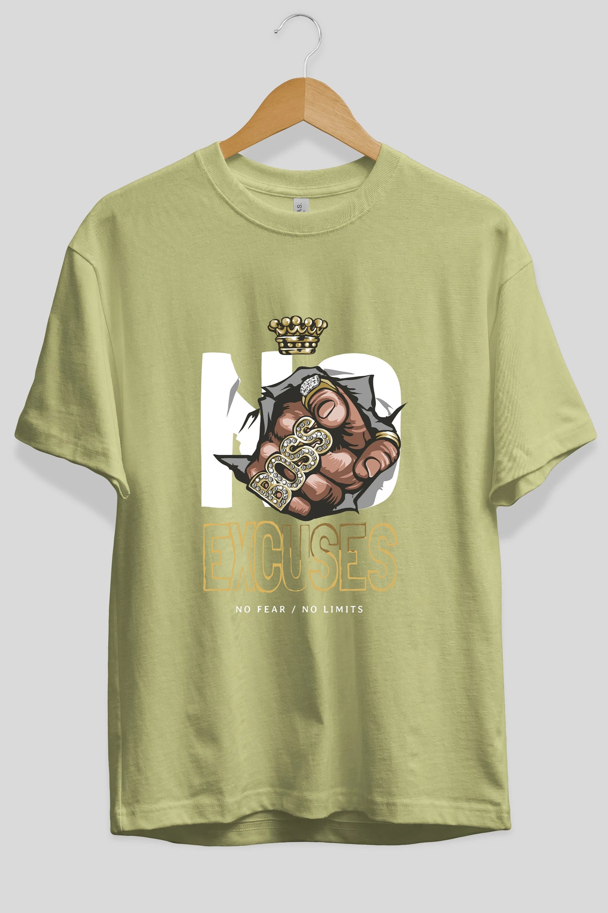 No Excuses Ön Baskılı Oversize t-shirt Erkek Kadın Unisex