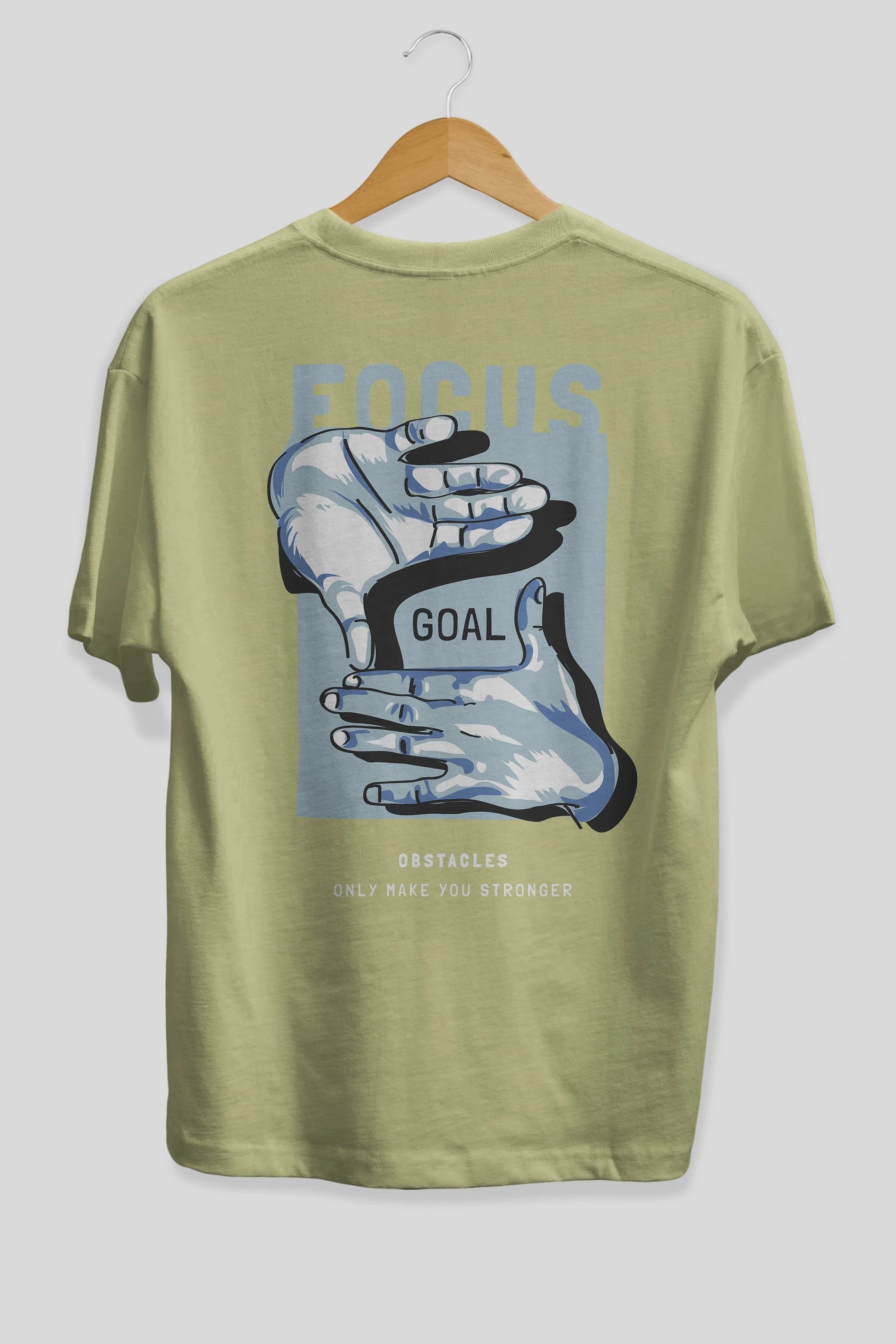 Focus Goal Arka Baskılı Oversize t-shirt Erkek Kadın Unisex