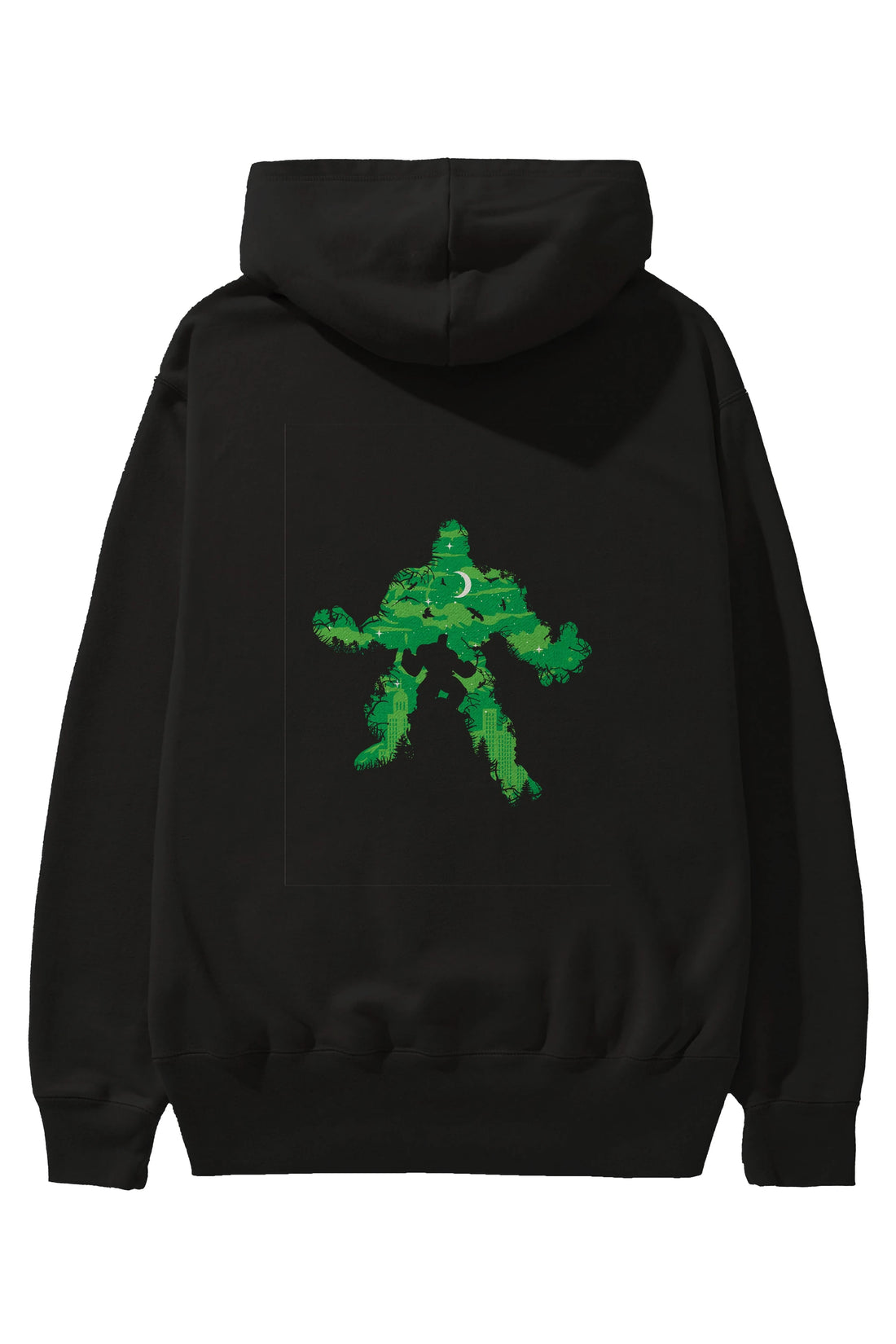 Green Monster Arka Baskılı Hoodie Oversize Kapüşonlu Sweatshirt Erkek Kadın Unisex