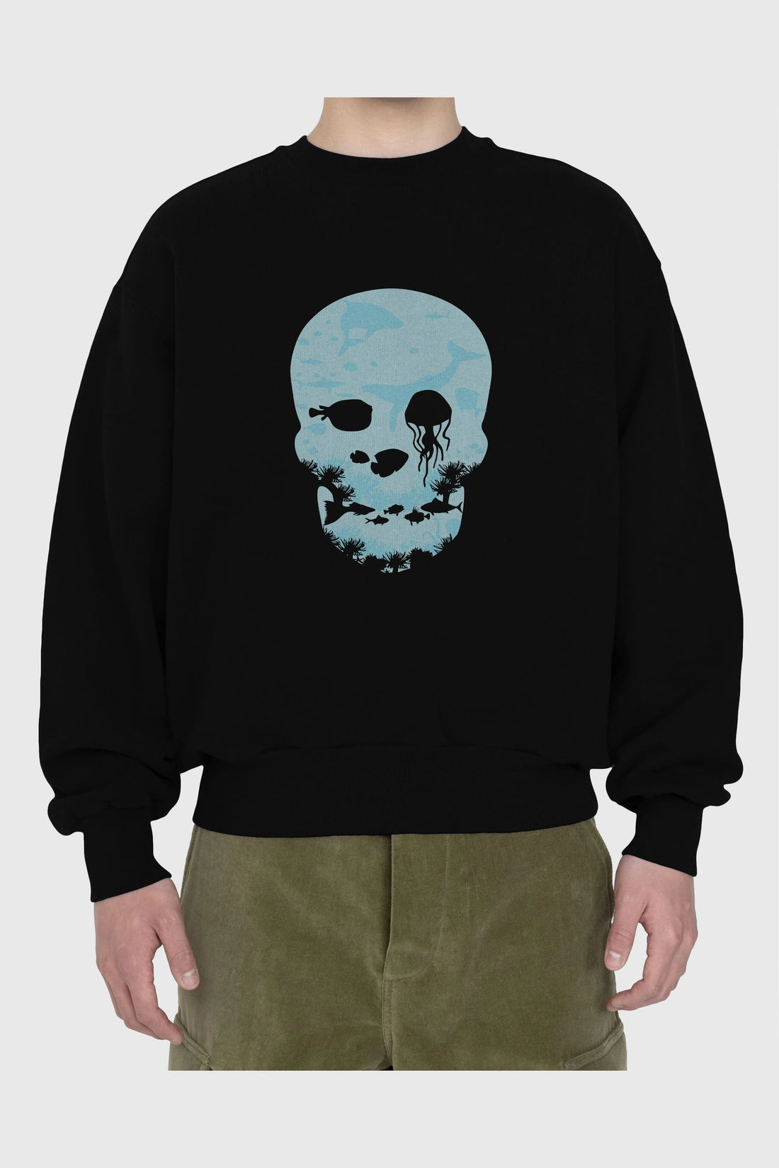 Dead Sea Ön Baskılı Oversize Sweatshirt Erkek Kadın Unisex