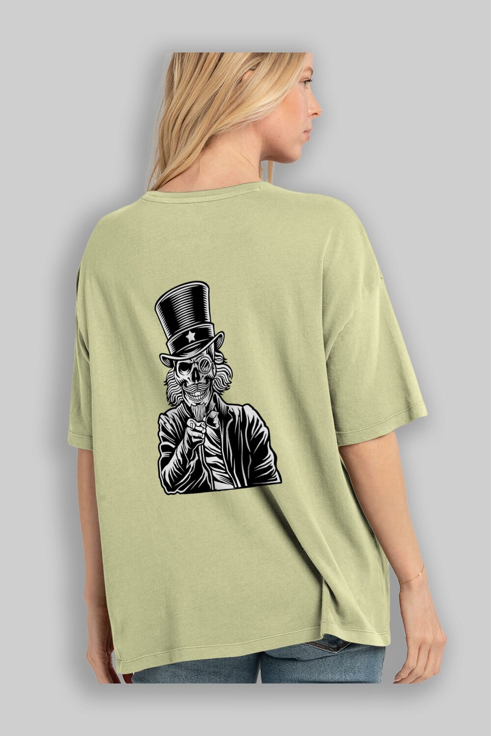 I Want You Skull Arka Baskılı Oversize t-shirt Erkek Kadın Unisex %100 Pamuk tişort