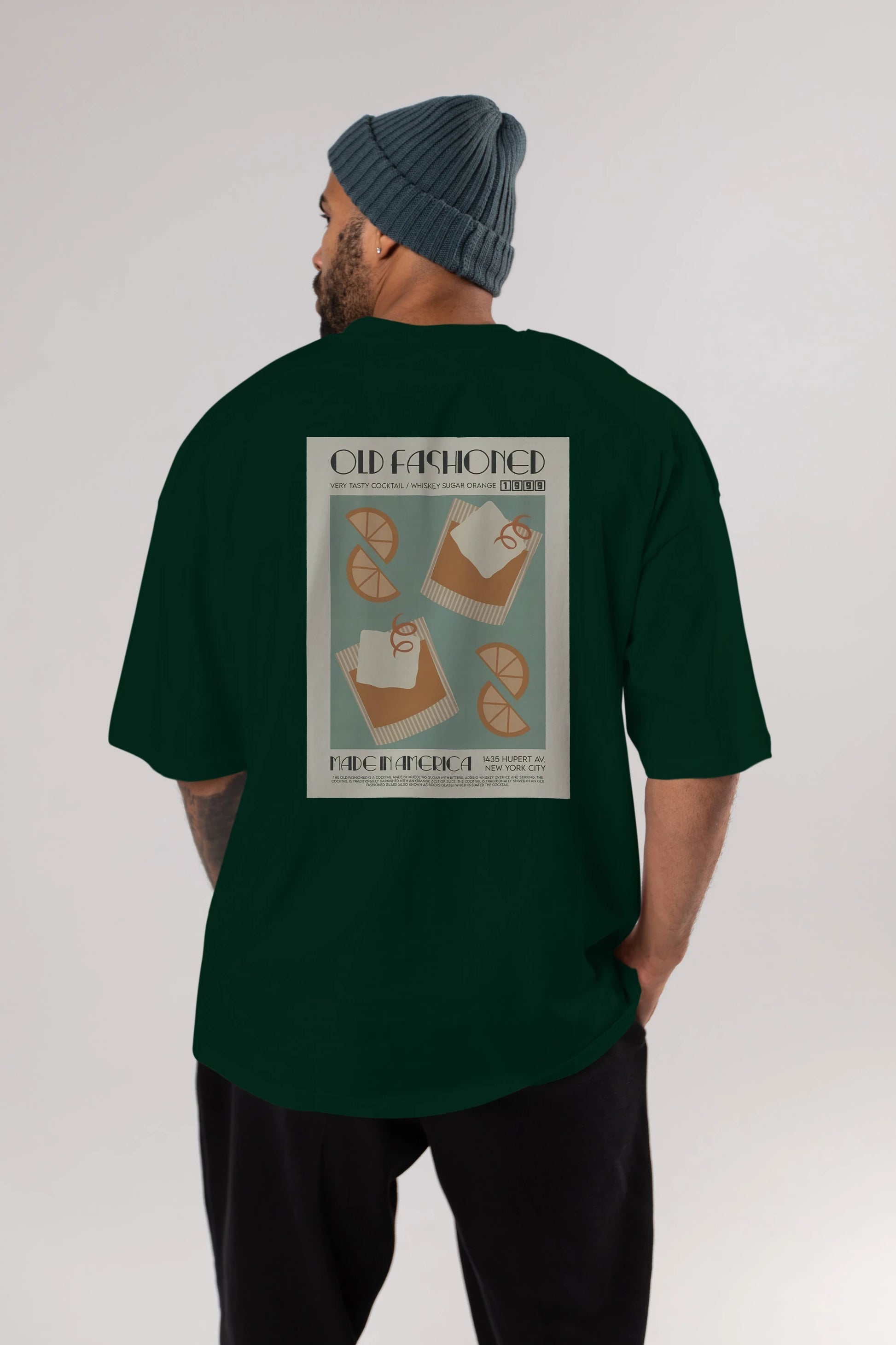 Old Fashioned 2 Arka Baskılı Oversize t-shirt Erkek Kadın Unisex %100 Pamuk Bisiklet Yaka tişort