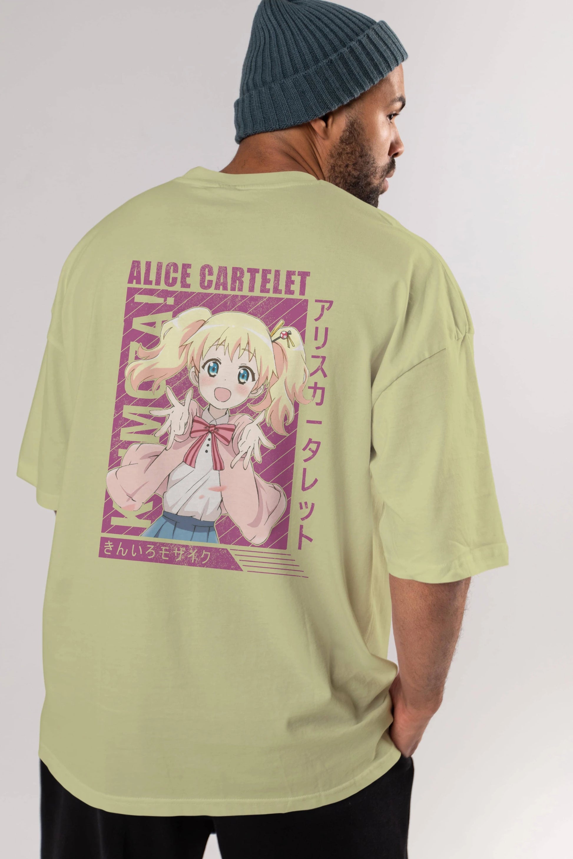 Alice Cartelet 12 Anime Arka Baskılı Oversize t-shirt Erkek Kadın Unisex