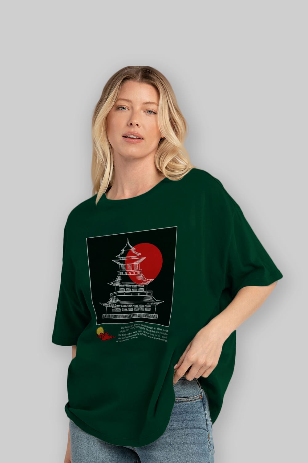 Retro Japanese Ön Baskılı Oversize t-shirt Erkek Kadın Unisex