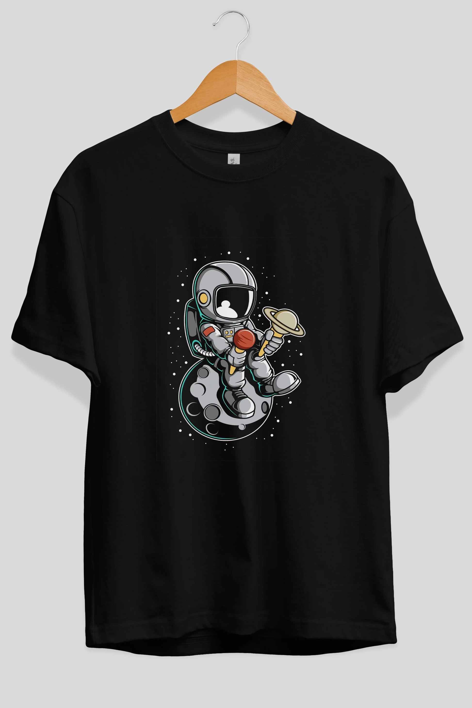 Astronaut Ice Cream (2) Ön Baskılı Oversize t-shirt Erkek Kadın Unisex