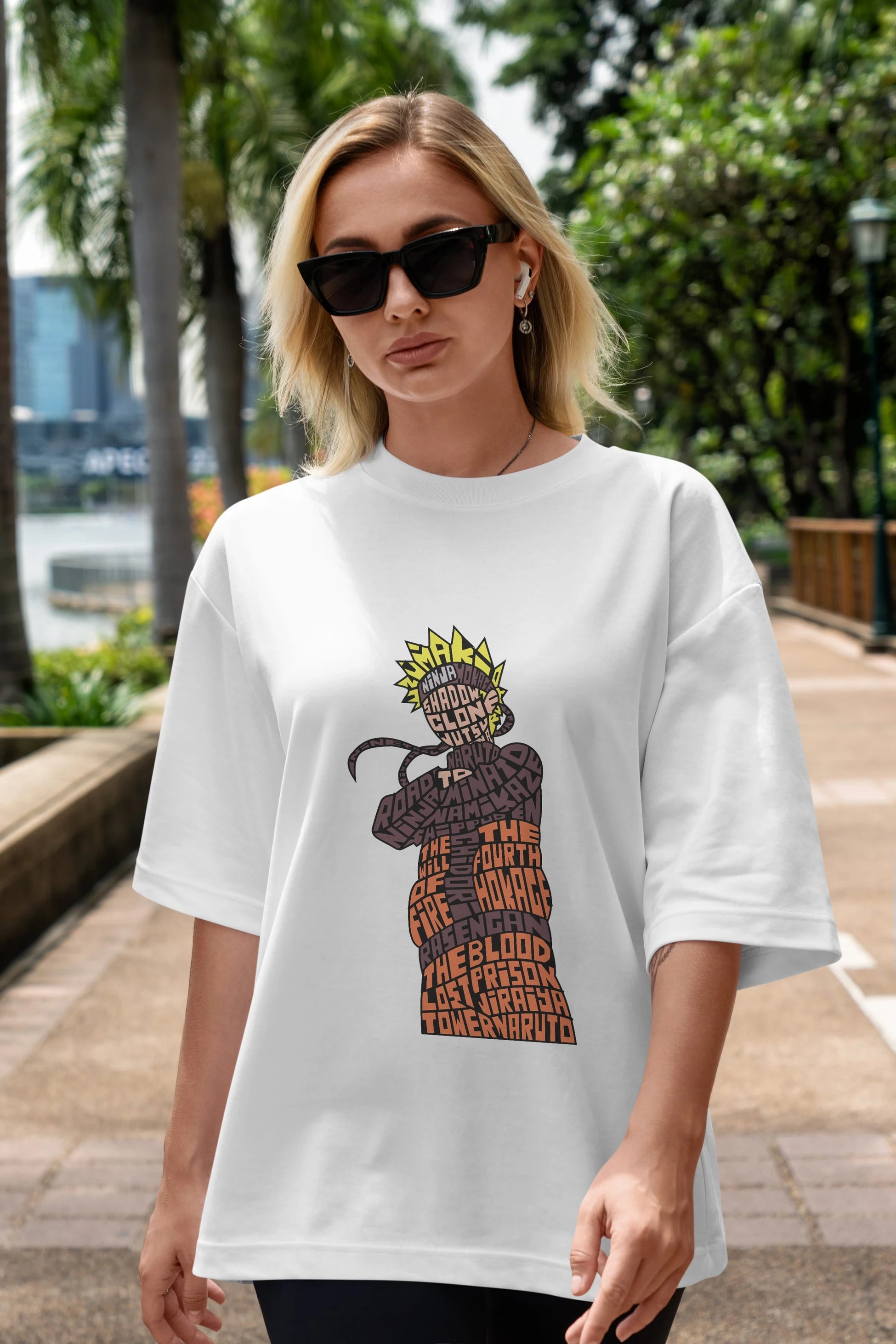 Rasengan Ön Baskılı Oversize t-shirt %100 pamuk Erkek Kadın Unisex