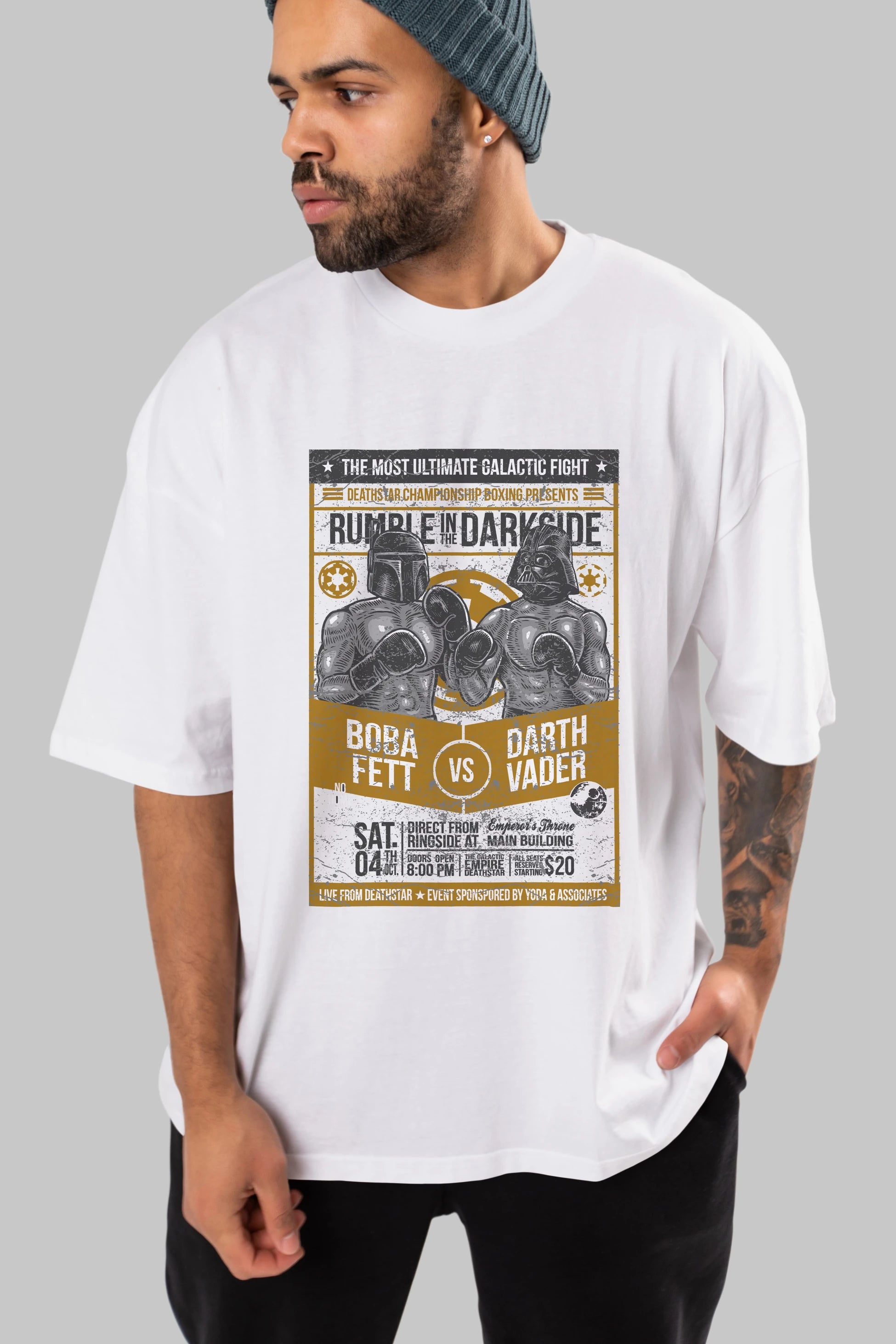 Rumble In The Darkside Ön Baskılı Oversize t-shirt Erkek Kadın Unisex %100 Pamuk tişort