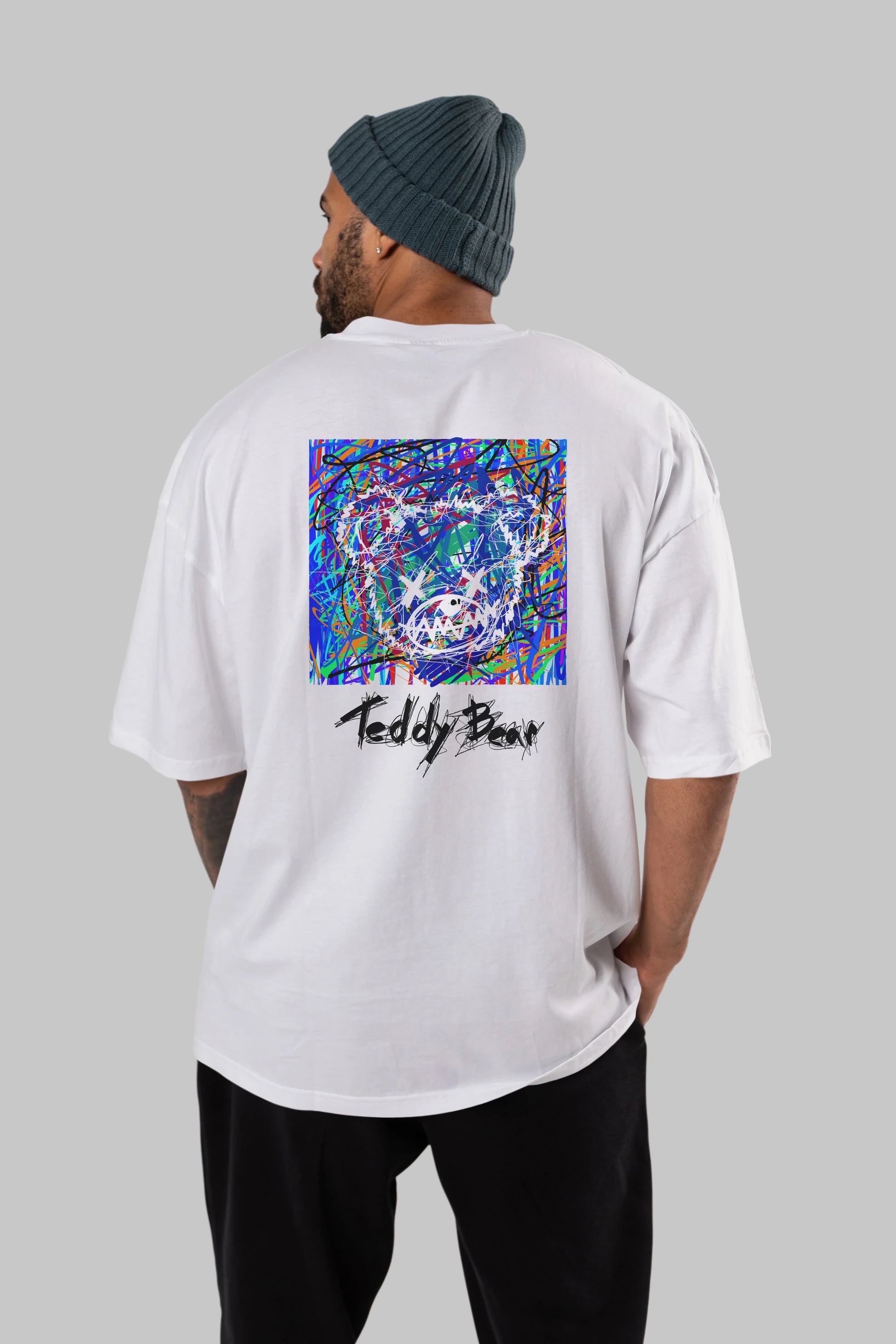 Teddy Bear 3 Arka Baskılı Oversize t-shirt Erkek Kadın Unisex