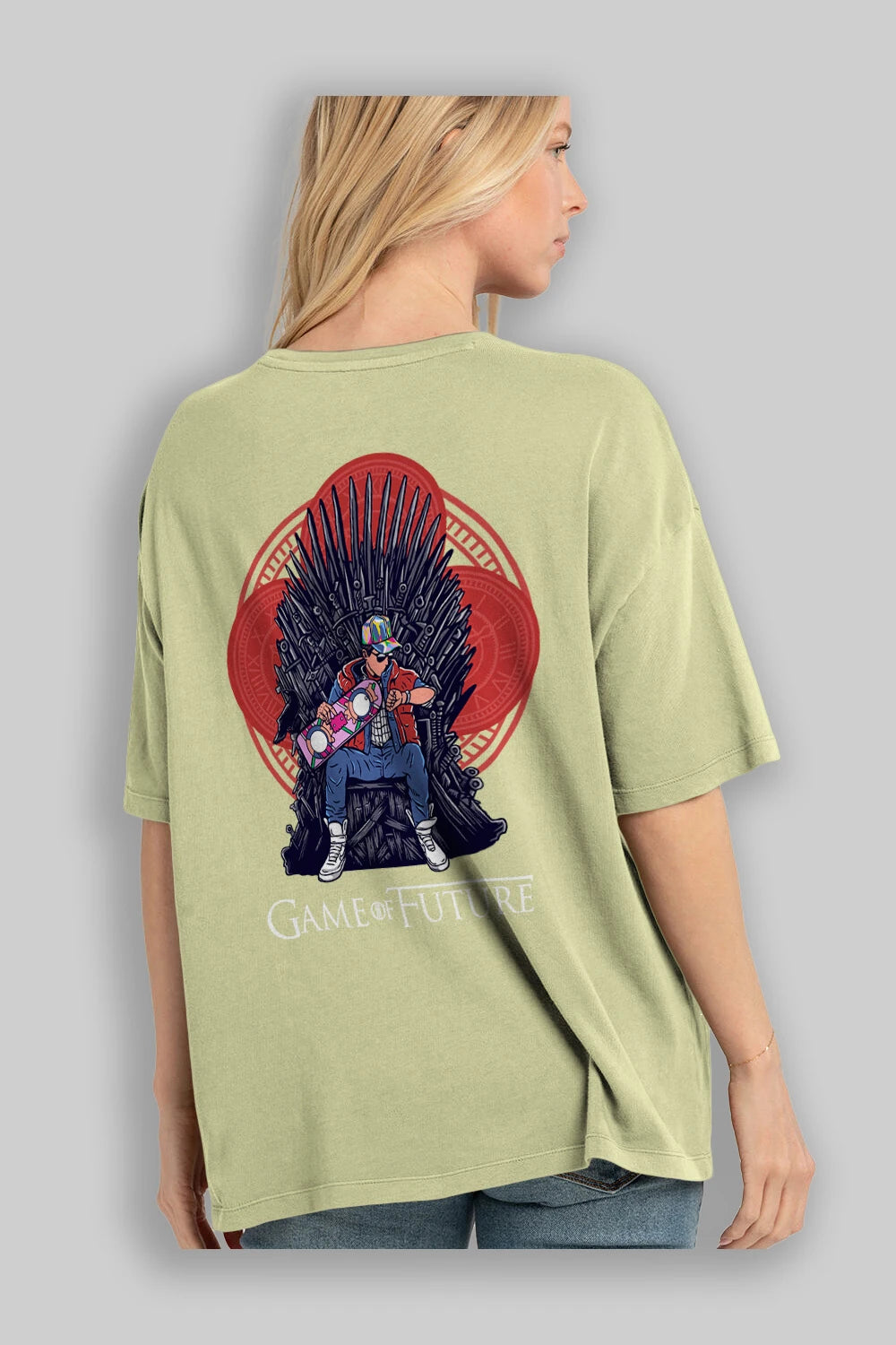 Game Of Future Arka Baskılı Oversize t-shirt Erkek Kadın Unisex %100 Pamuk