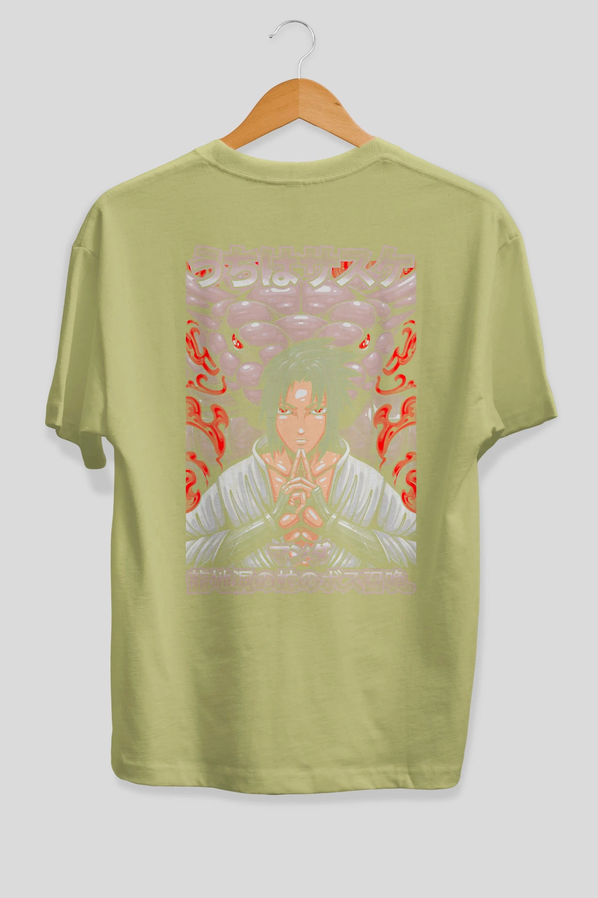 NARUTO SASUKE UCHIHA Anime Arka Baskılı Oversize t-shirt Erkek Kadın Unisex