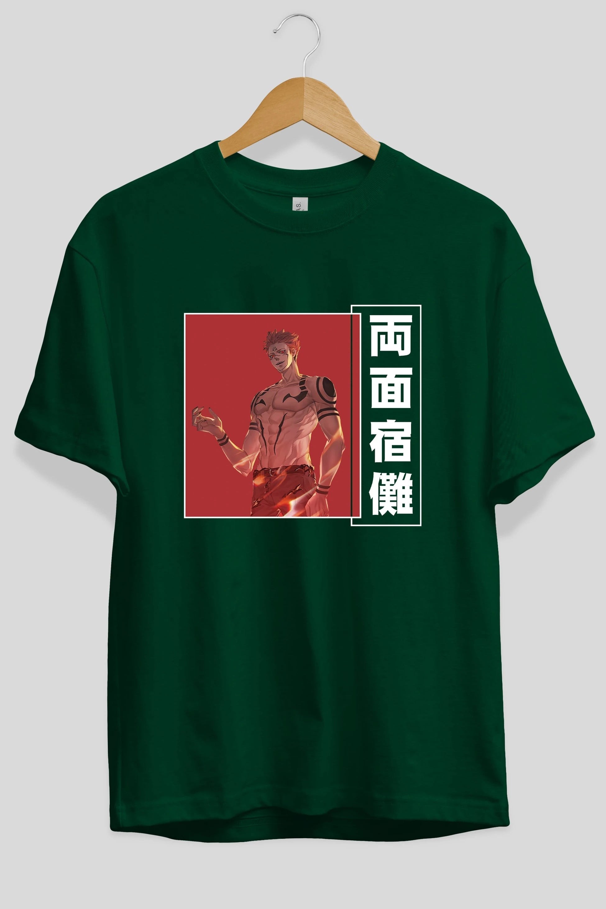 Sukuna Ryoumen 3 Anime Ön Baskılı Oversize t-shirt %100 pamuk Erkek Kadın Unisex