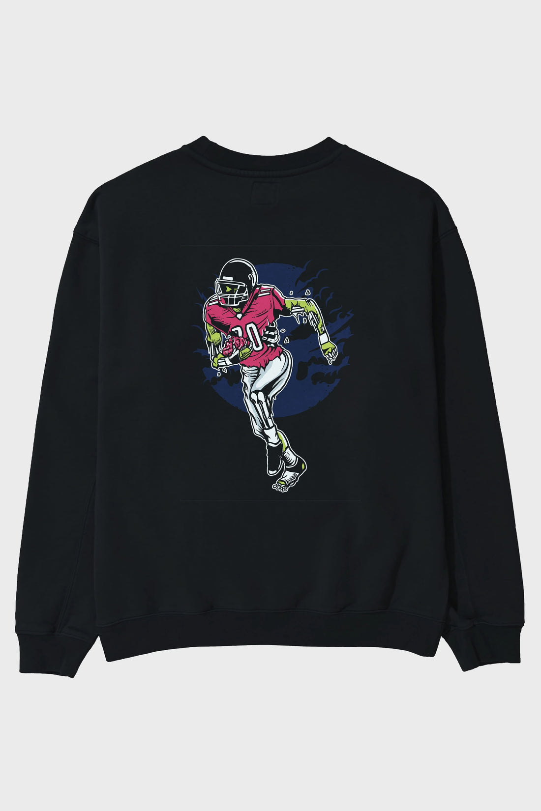 Zombie Football Arka Baskılı Oversize Sweatshirt Erkek Kadın Unisex