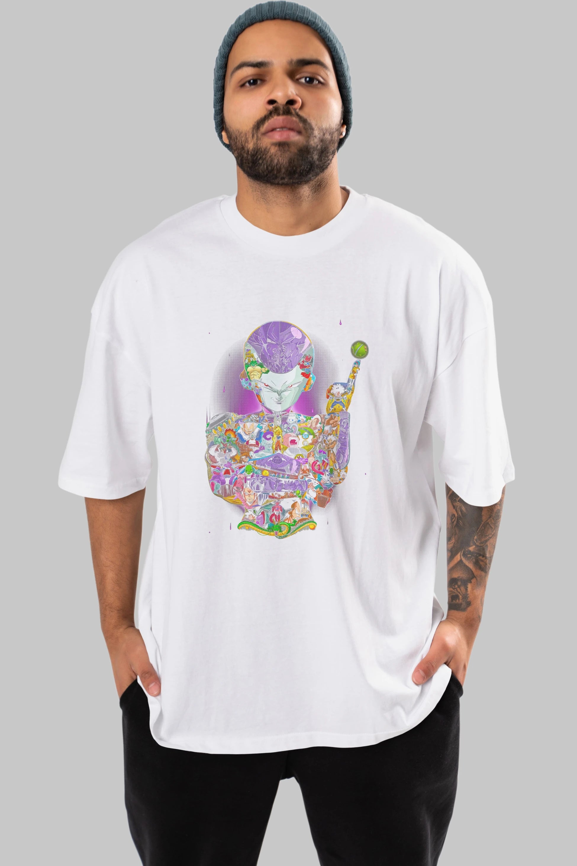 DRAGON BALL ART (4) Anime Ön Baskılı Oversize t-shirt %100 pamuk Erkek Kadın Unisex