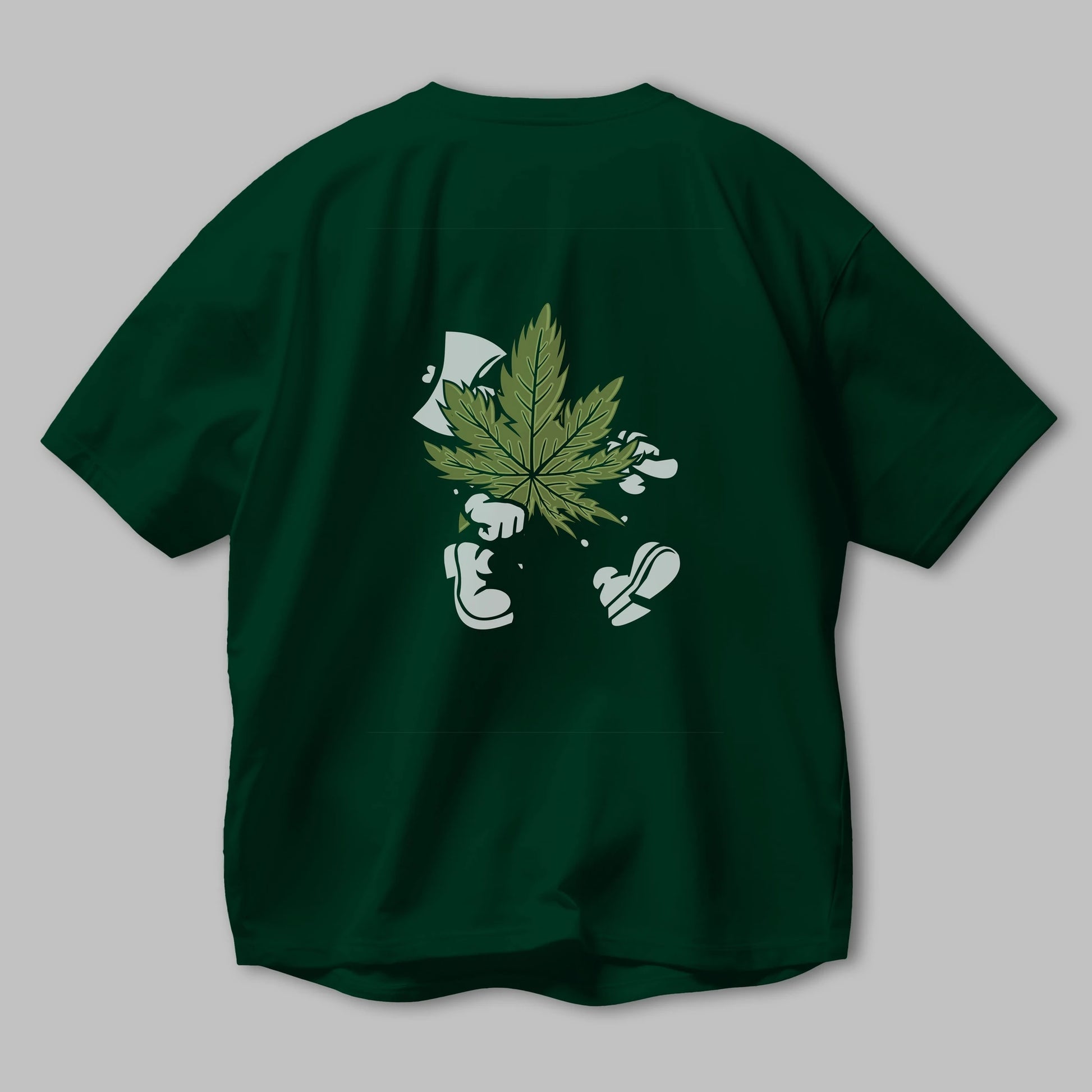 Weed Arka Baskılı Oversize t-shirt Erkek Kadın Unisex %100 Pamuk tişort