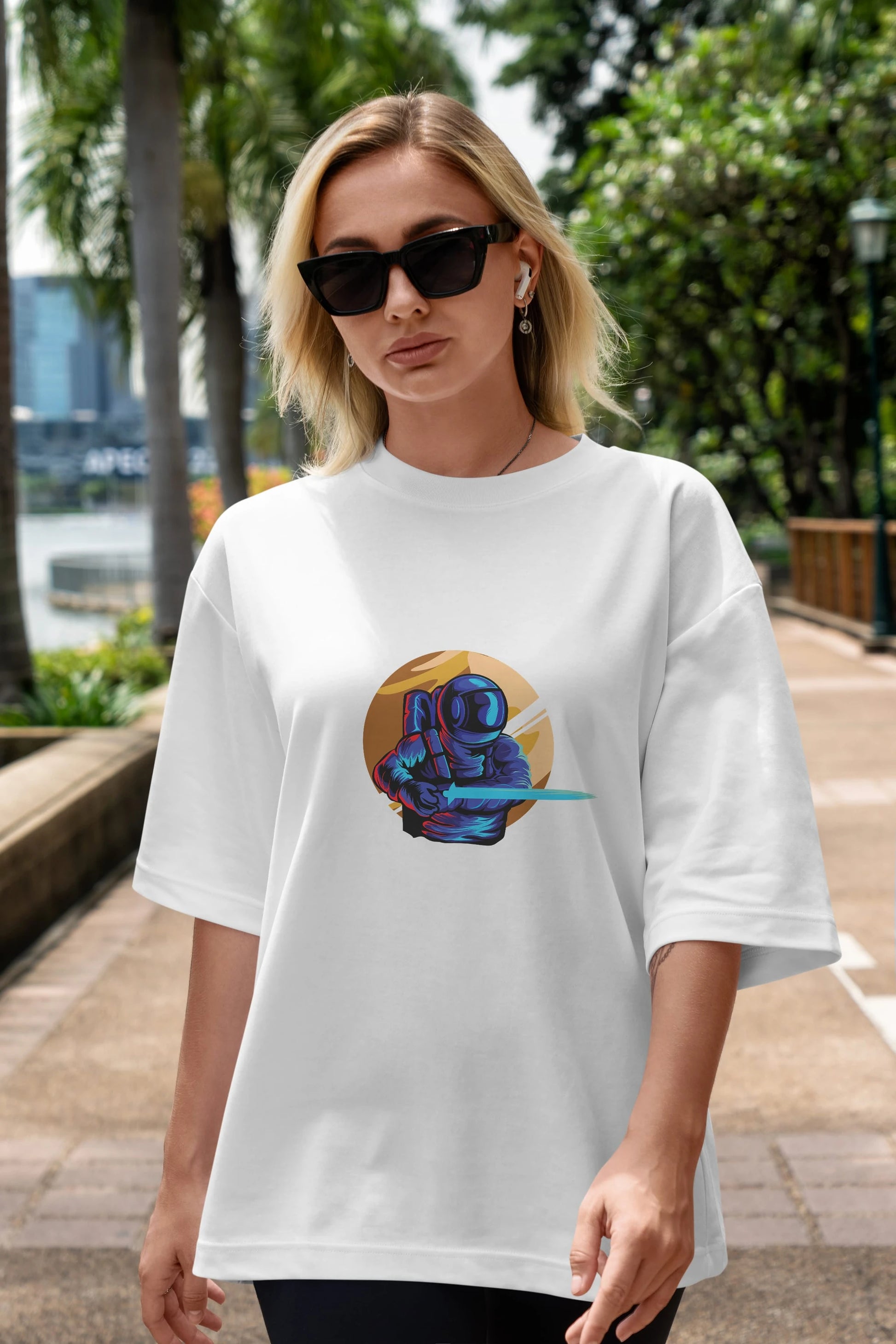 Astro Knight Ön Baskılı Oversize t-shirt Erkek Kadın Unisex