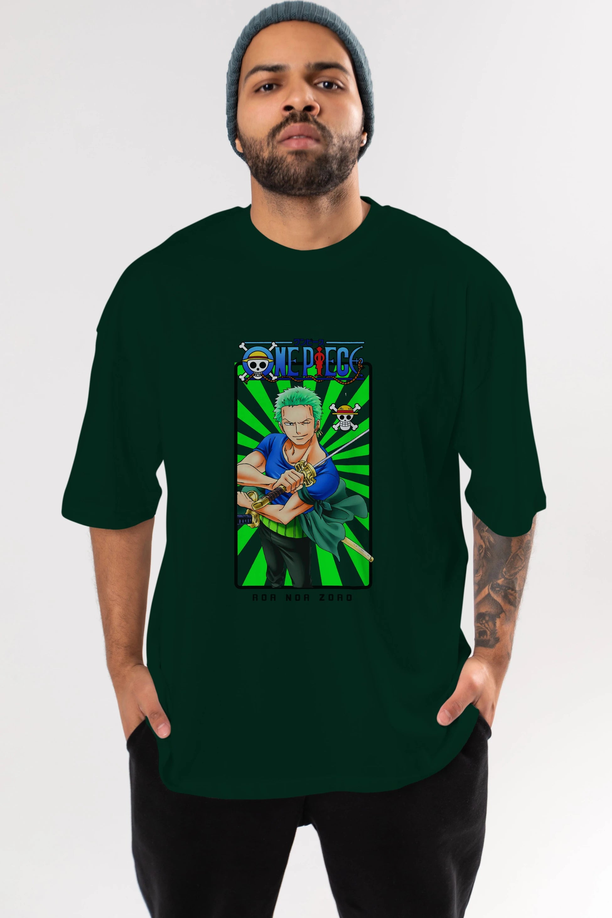 Roronoa Zoro 6 Anime Ön Baskılı Oversize t-shirt Erkek Kadın Unisex