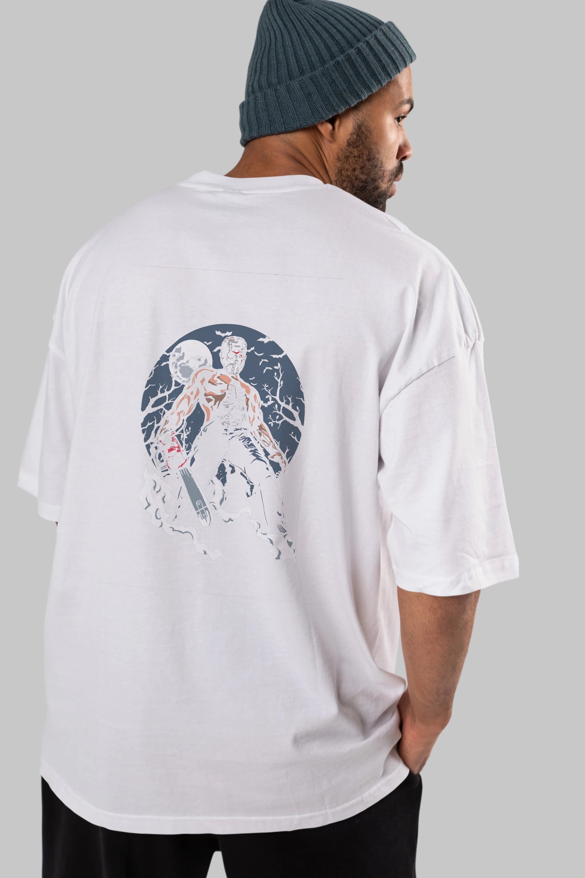 Evil Killer Arka Baskılı Oversize t-shirt Erkek Kadın Unisex %100 Pamuk