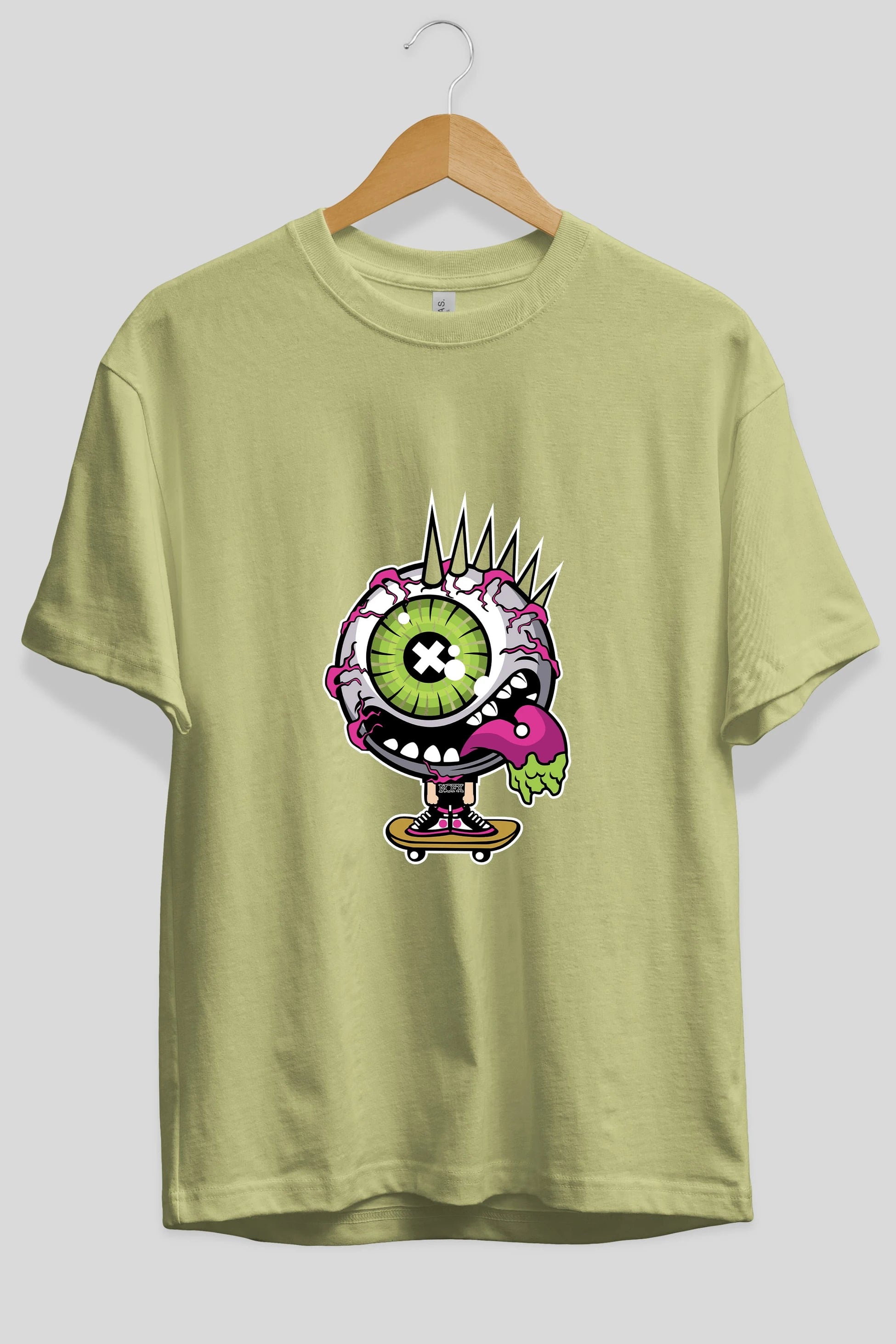 Eye Monster Skater Ön Baskılı Oversize t-shirt Erkek Kadın Unisex %100 Pamuk tişort
