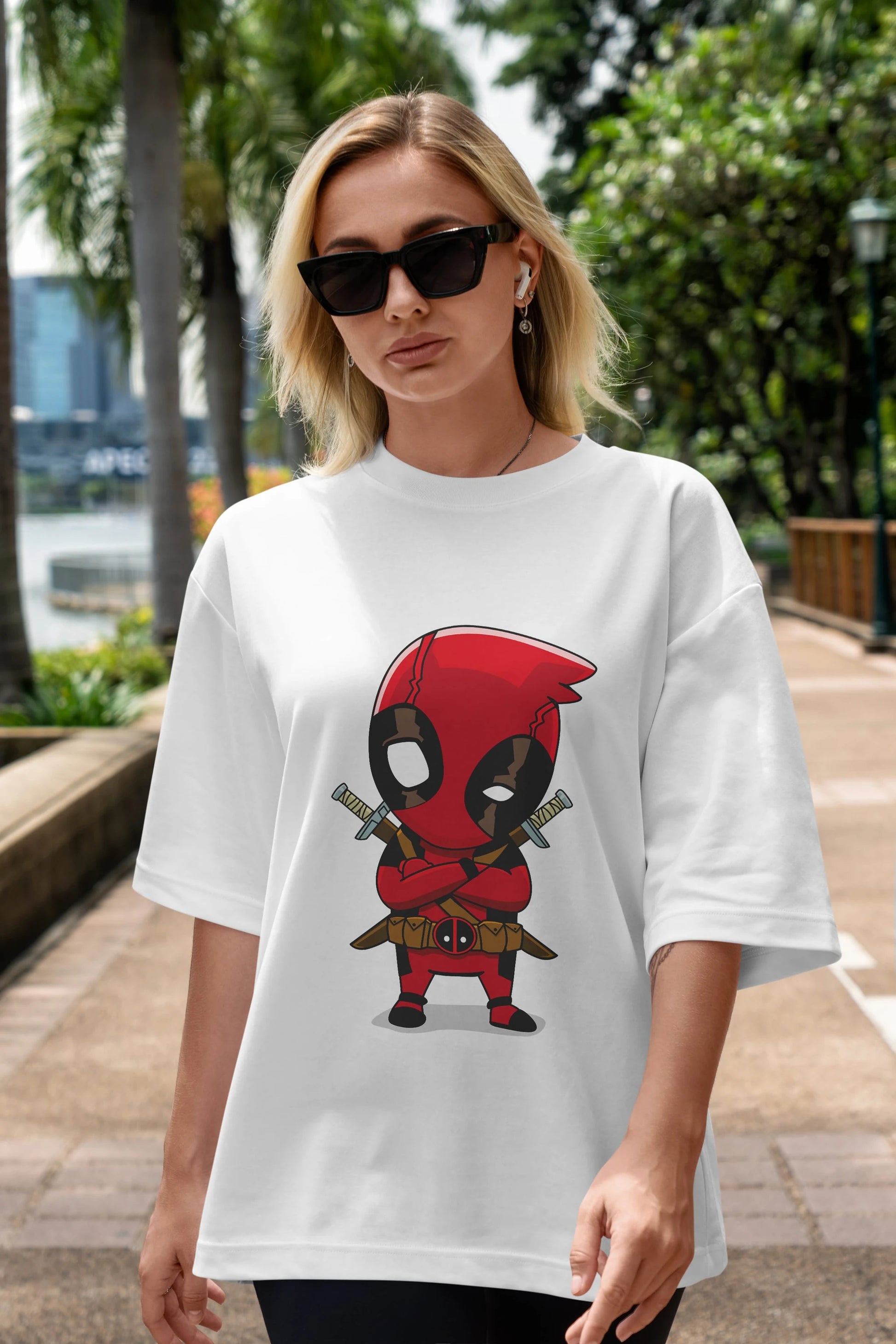 Deadpool (19) Ön Baskılı Oversize t-shirt Erkek Kadın Unisex %100 Pamuk Bisiklet Yaka tişort