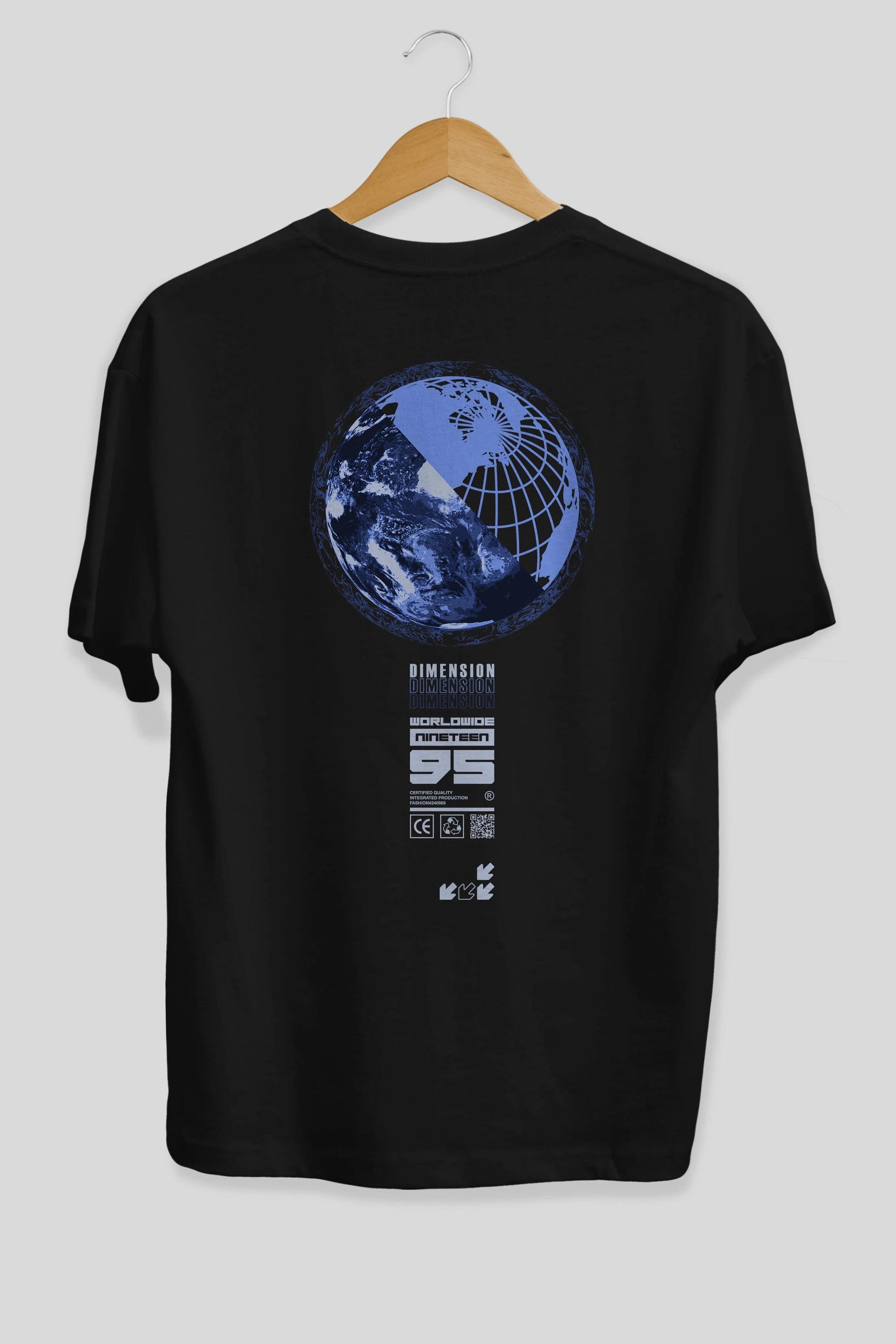Dimension 95 Arka Baskılı Oversize t-shirt Erkek Kadın Unisex