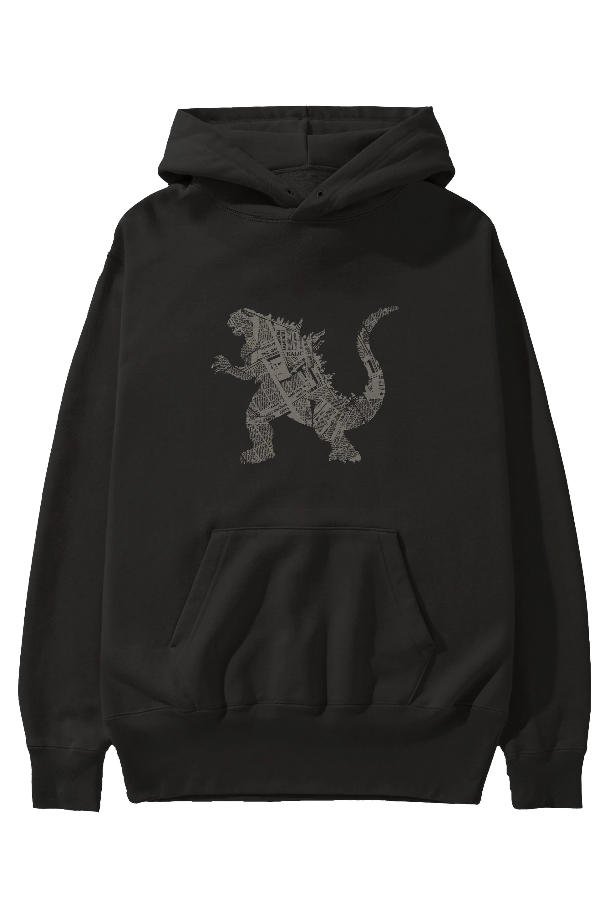 Kaiju Ön Baskılı Hoodie Oversize Kapüşonlu Sweatshirt Erkek Kadın Unisex