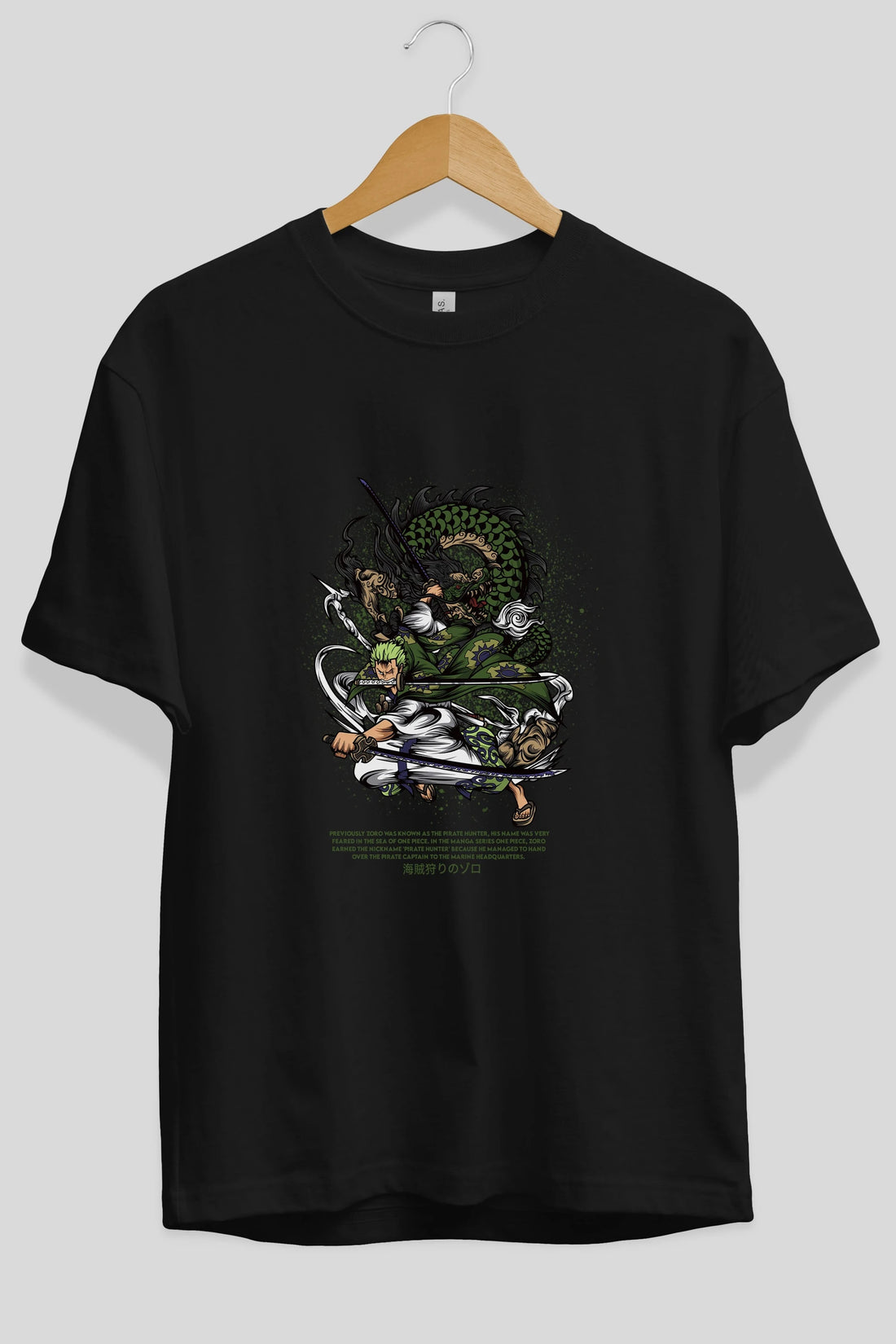 Zoro Anime Ön Baskılı Oversize t-shirt %100 pamuk Erkek Kadın Unisex