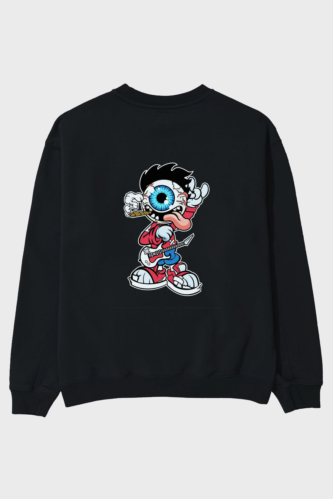 Eyeball Rockstar Arka Baskılı Oversize Sweatshirt Erkek Kadın Unisex