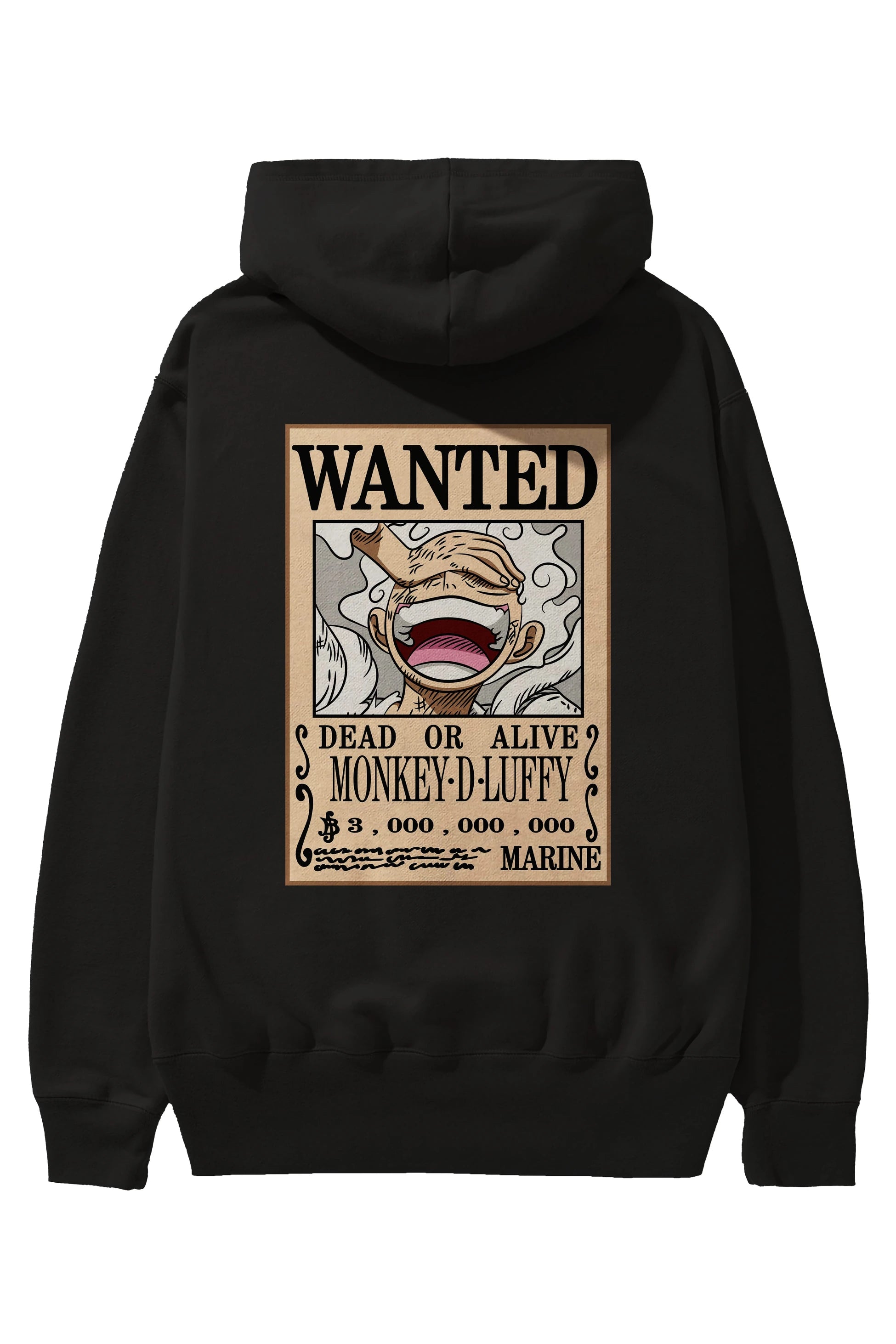 CARTEL LUFFY GEAR 5 Anime Arka Baskılı Hoodie Oversize Kapüşonlu Sweatshirt Erkek Kadın Unisex