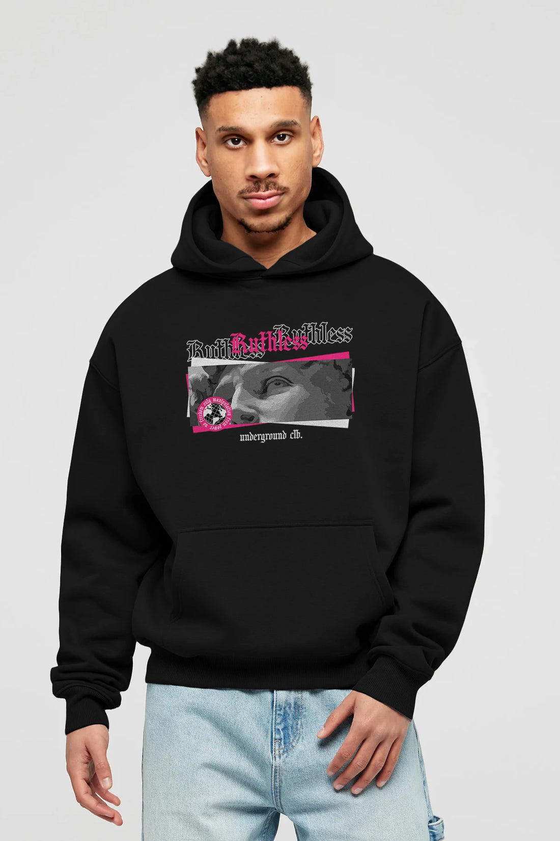 Ruthless Ön Baskılı Hoodie Oversize Kapüşonlu Sweatshirt Erkek Kadın Unisex