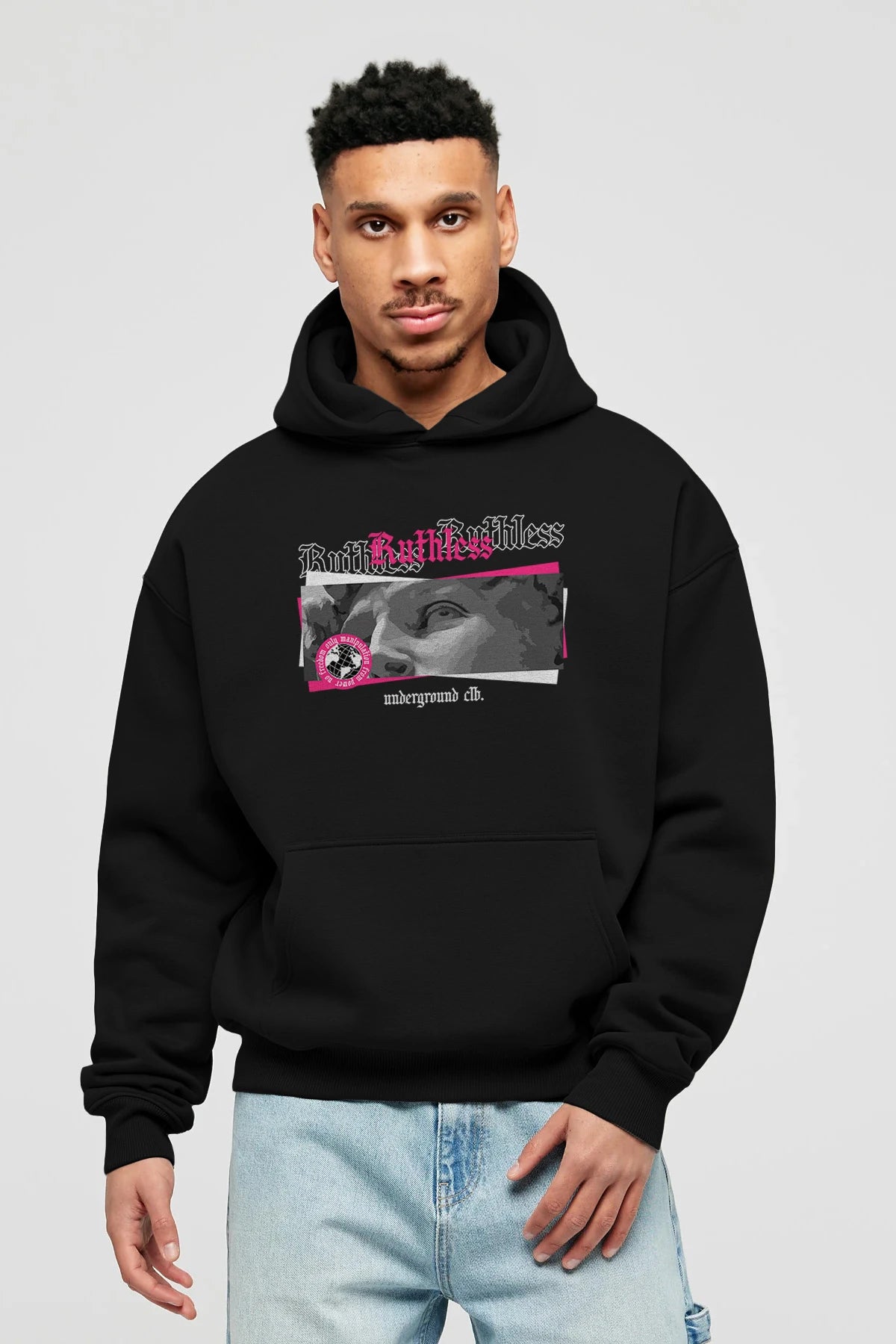 Ruthless Ön Baskılı Hoodie Oversize Kapüşonlu Sweatshirt Erkek Kadın Unisex